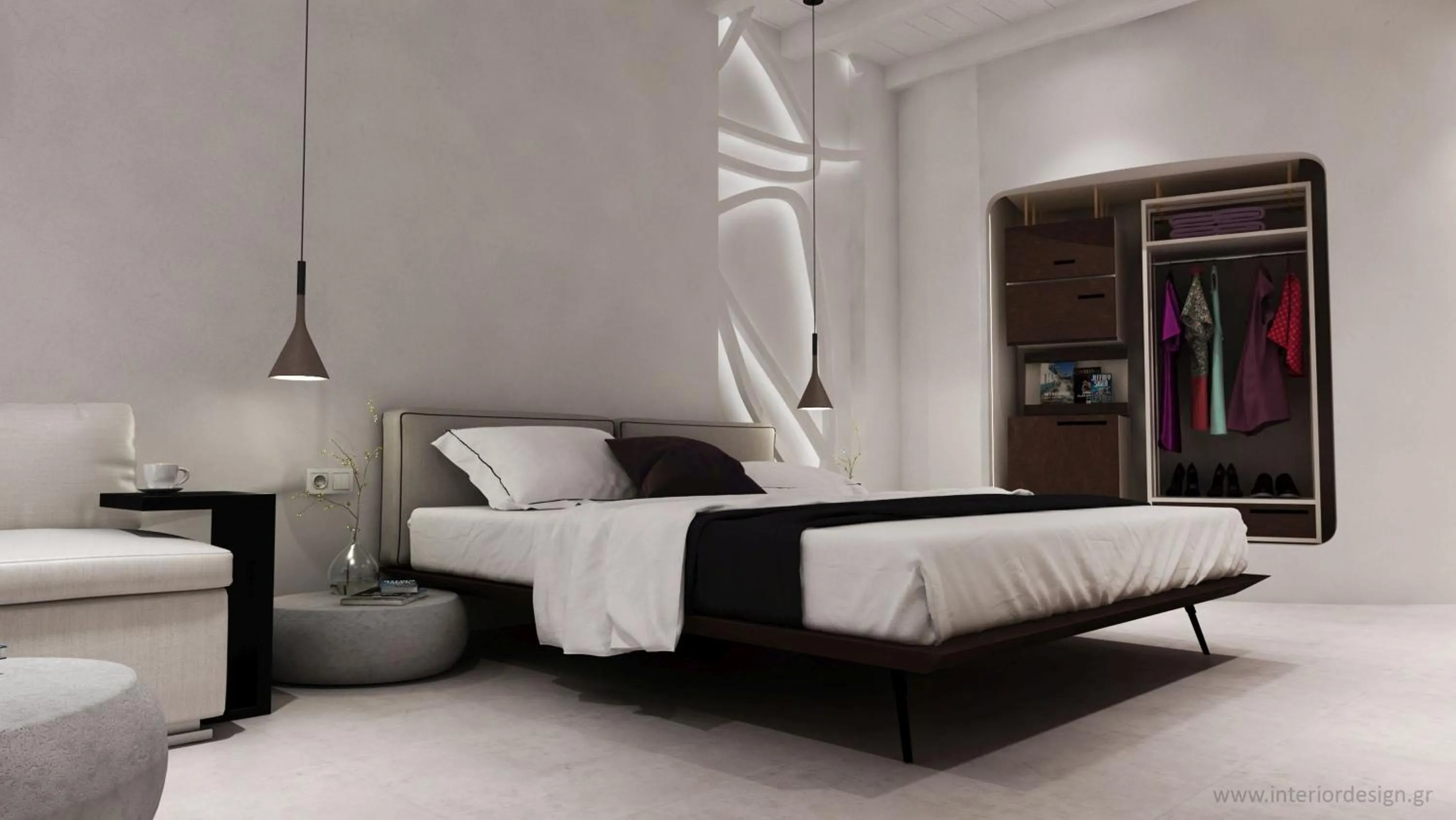 Bedroom, Bed in Absolute Mykonos Suites & More