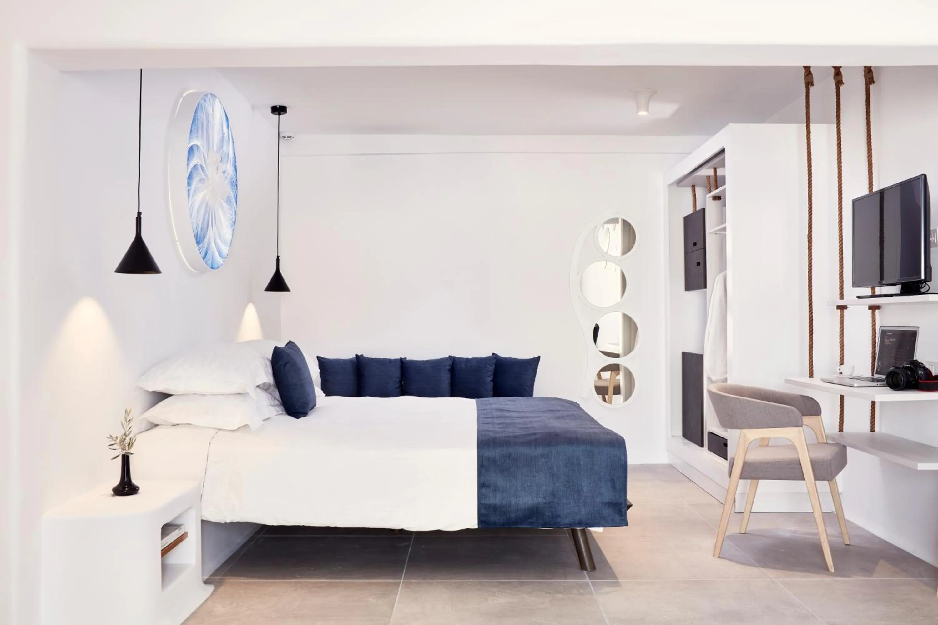 Bedroom, Bed in Absolute Mykonos Suites & More