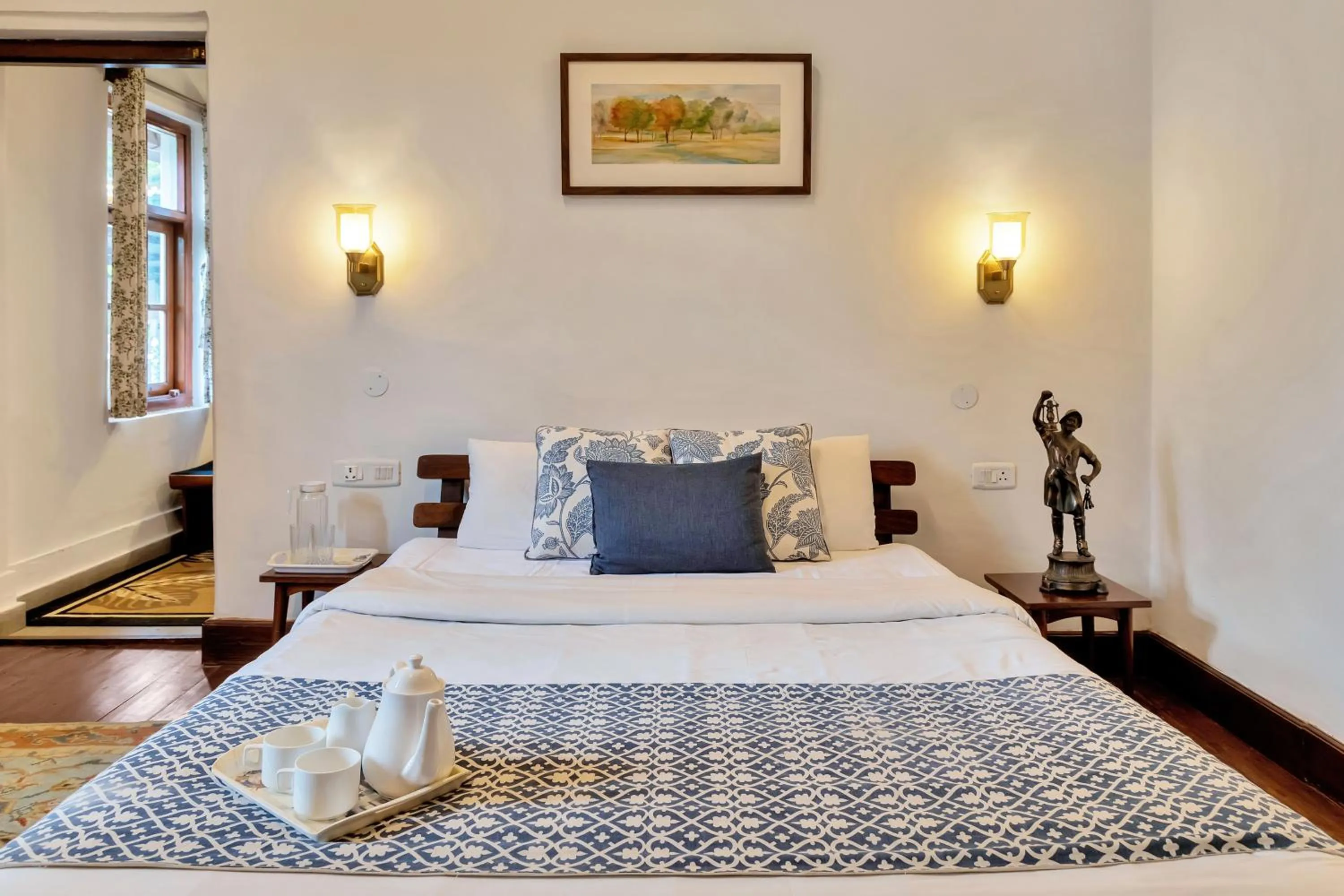 Bed in SaffronStays Milton Abbott Estate - 2BR colonial-era bungalow with garden, golf course views & bonfire nights near Ooty Golf Club