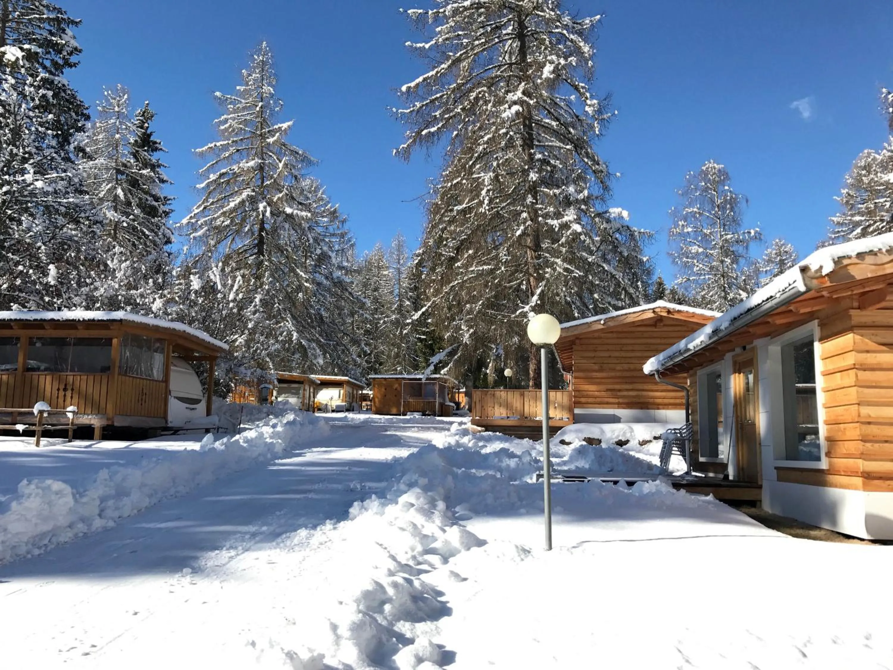 Winter in Club del Sole Val di Fiemme Easy Camping Village