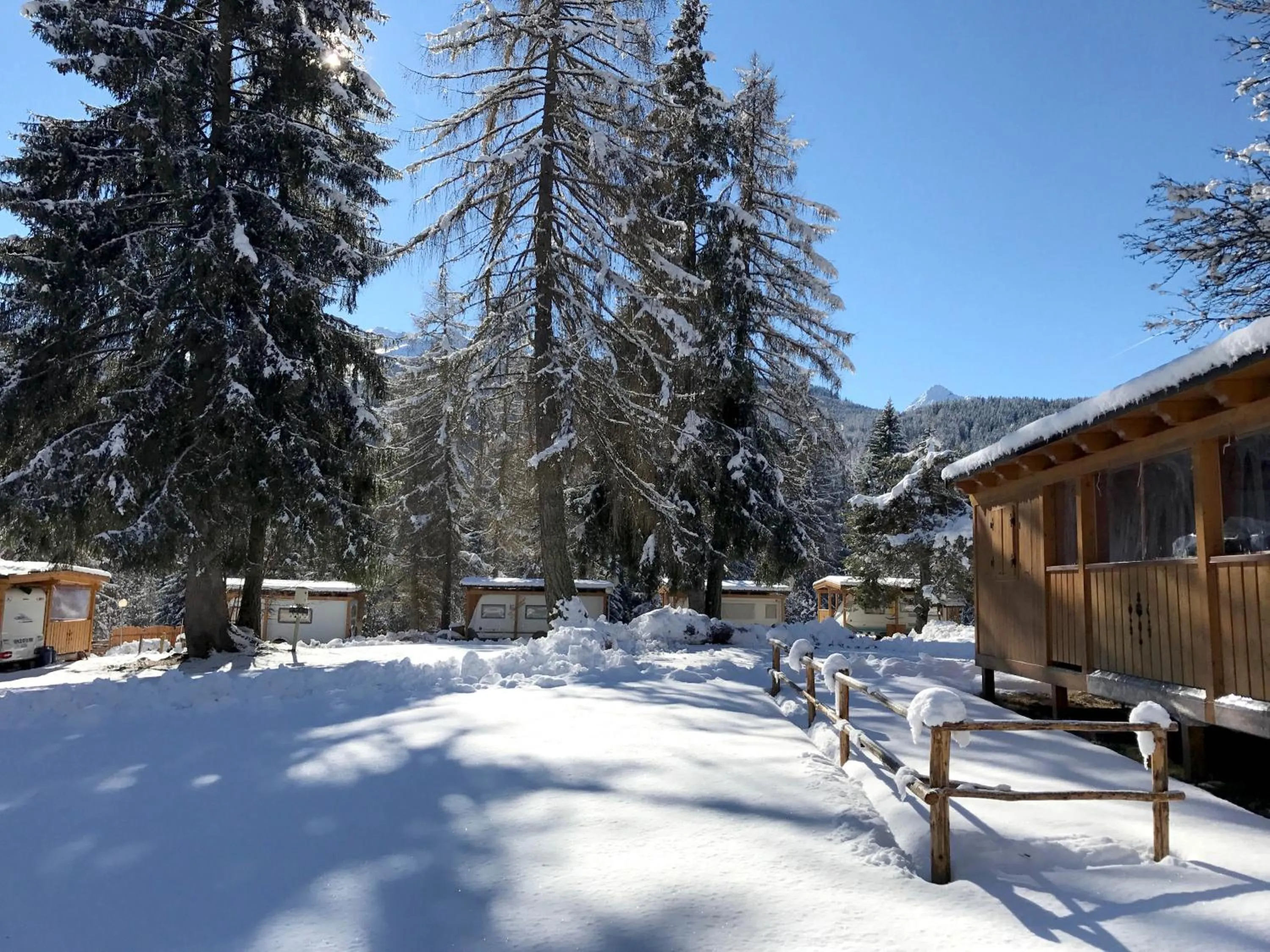 Winter in Club del Sole Val di Fiemme Easy Camping Village