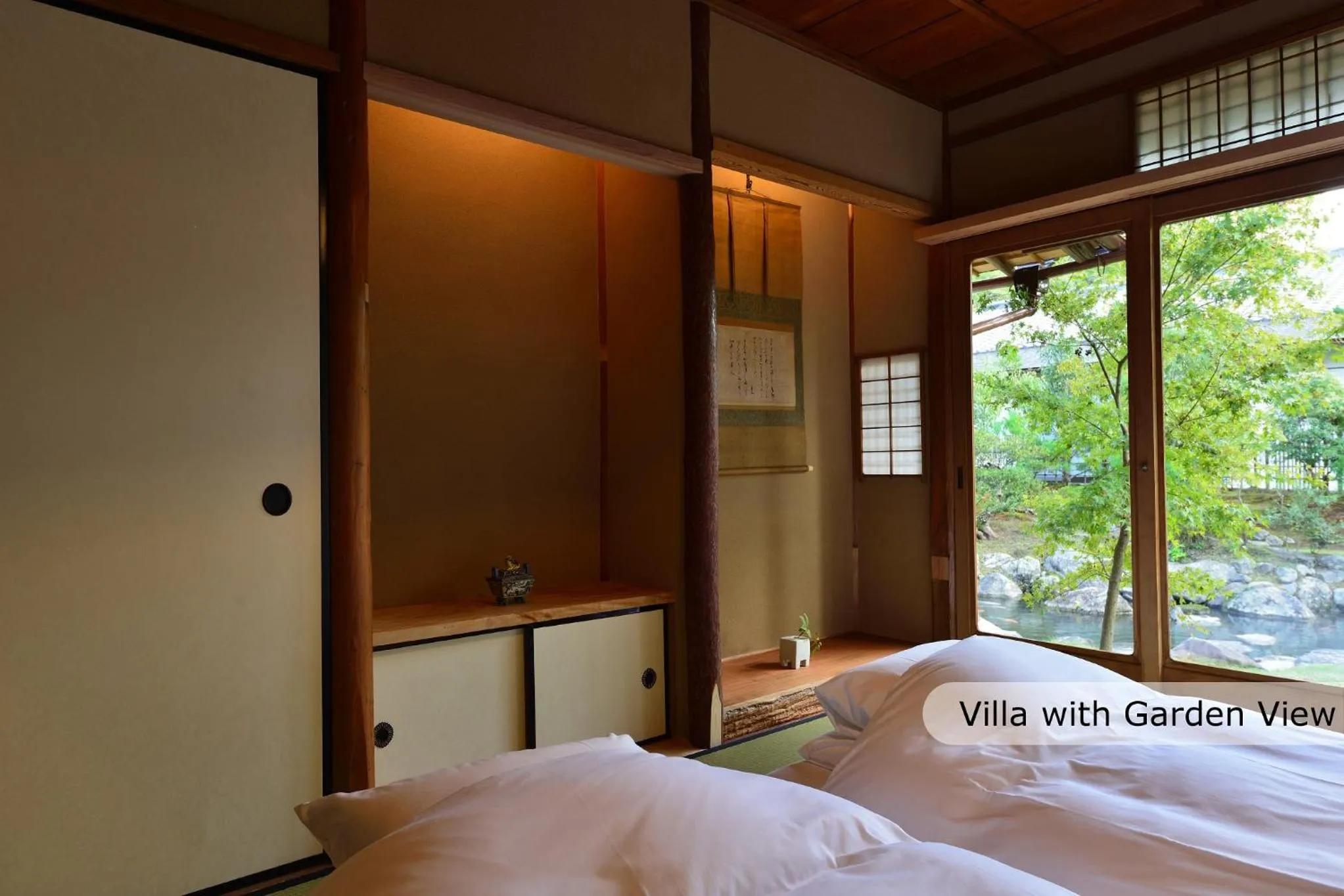 Bedroom, Bed in Aoi Suites at Nanzenji Modern & Traditional Japanese Style