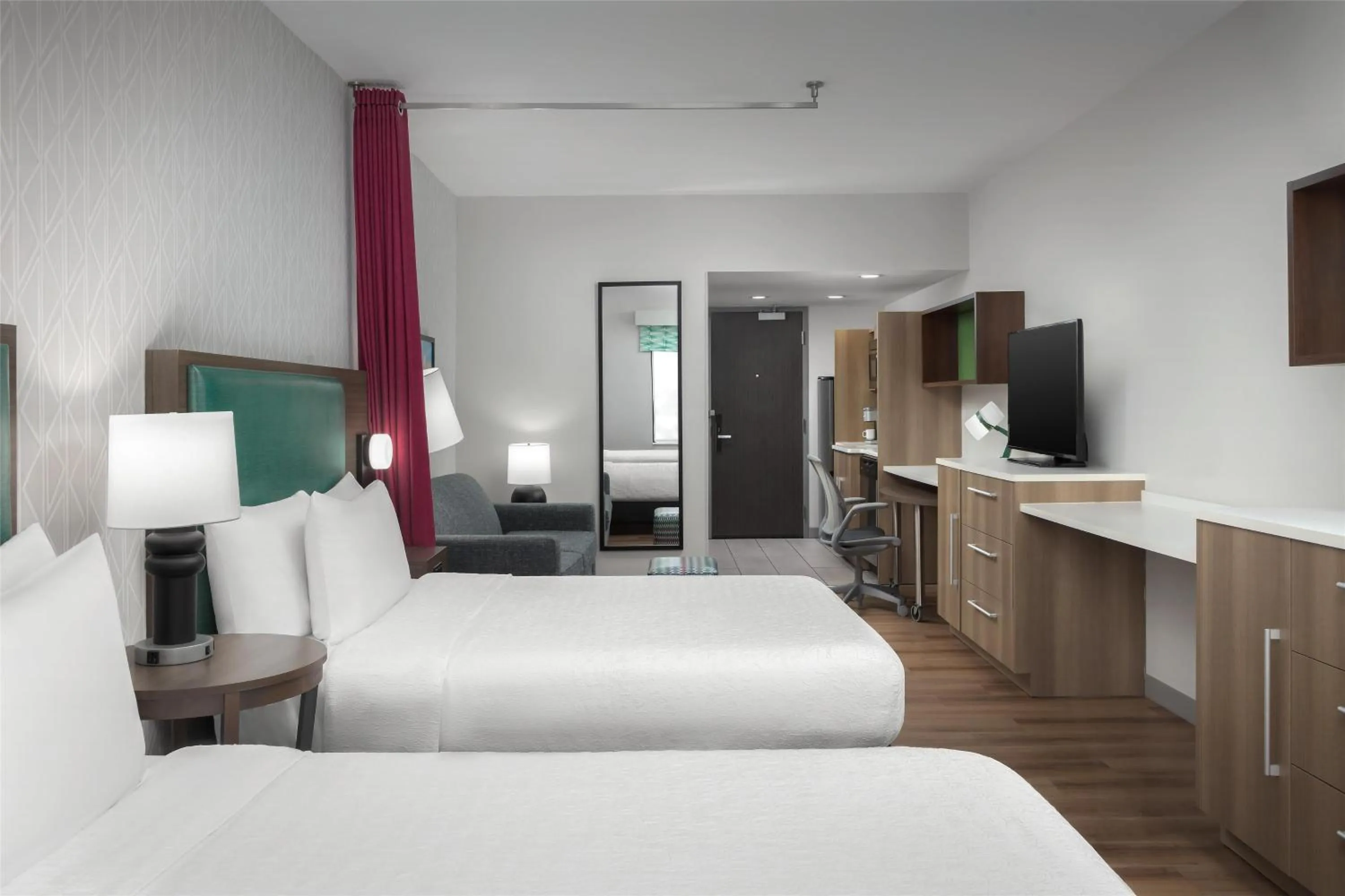 Living room, Bed in Home2 Suites By Hilton Las Cruces