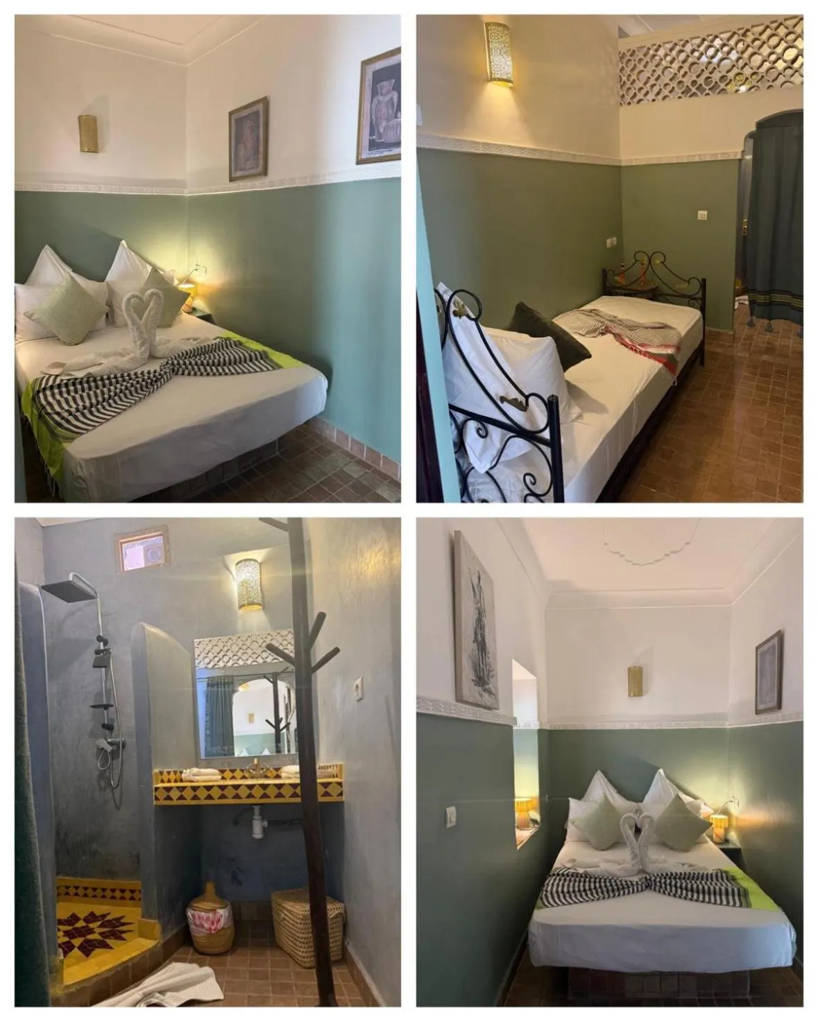 Shower, Bed in Riad Dihya