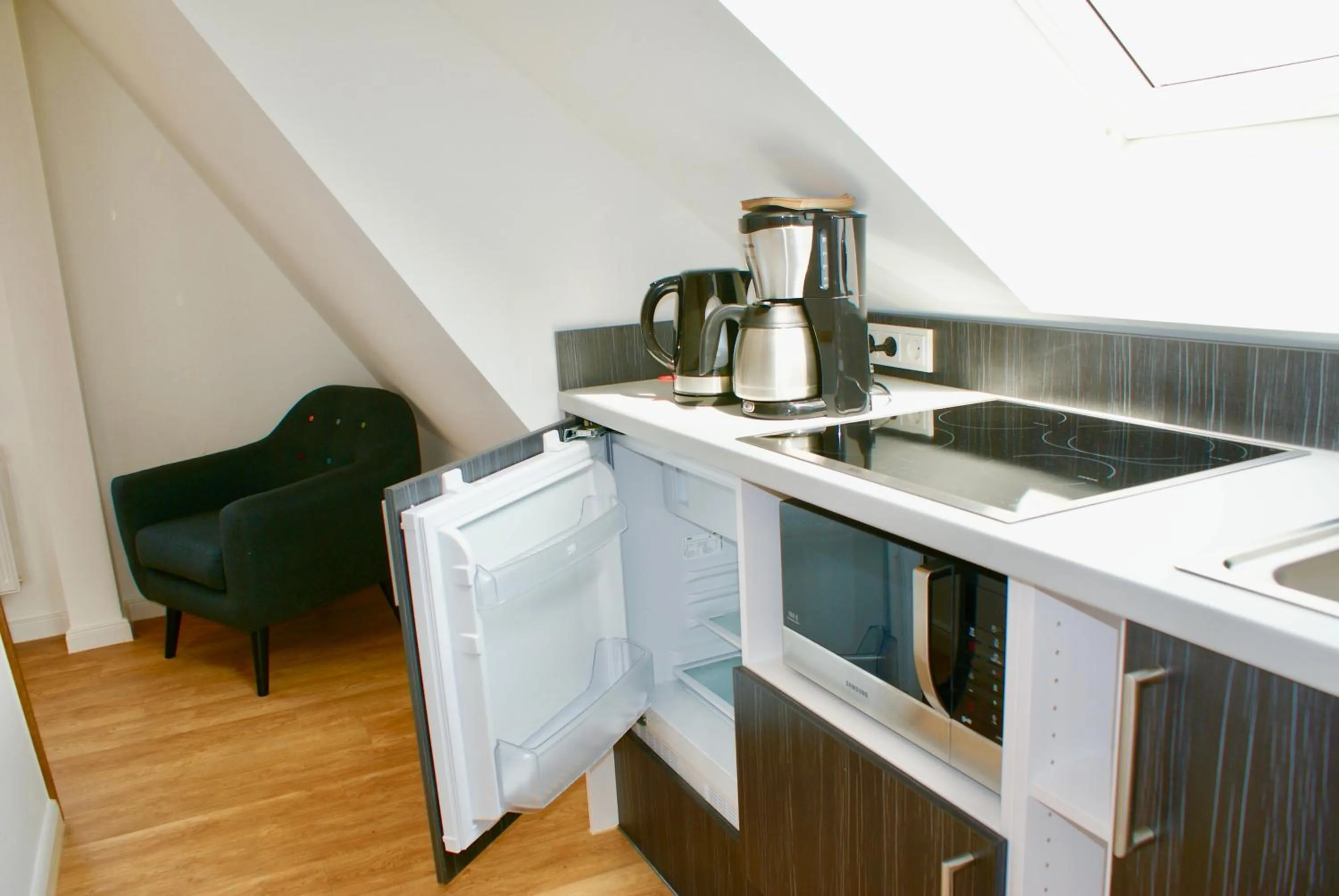 Kitchen or kitchenette in Deichhotel Rose