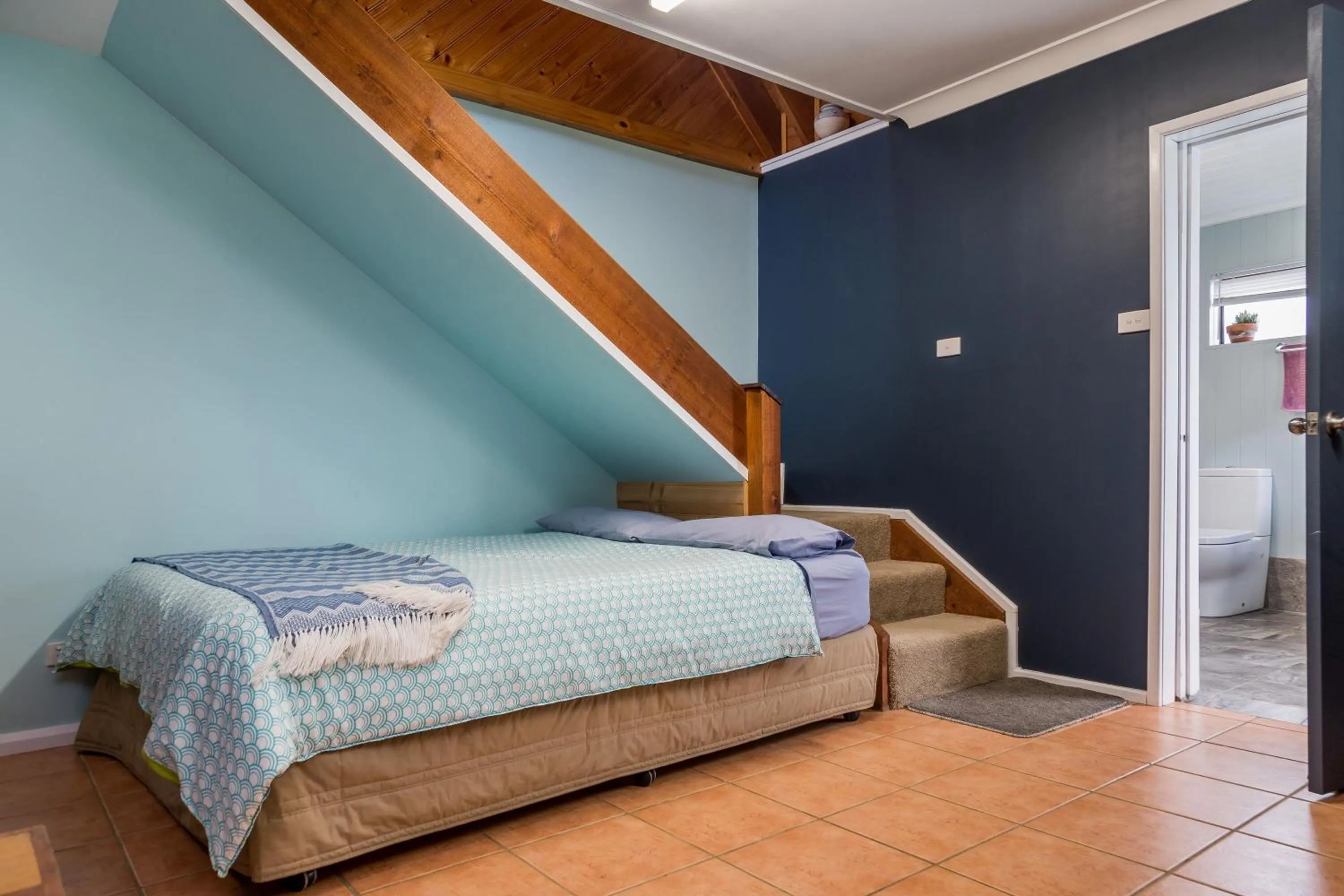 Bed in Jetz Bungalow