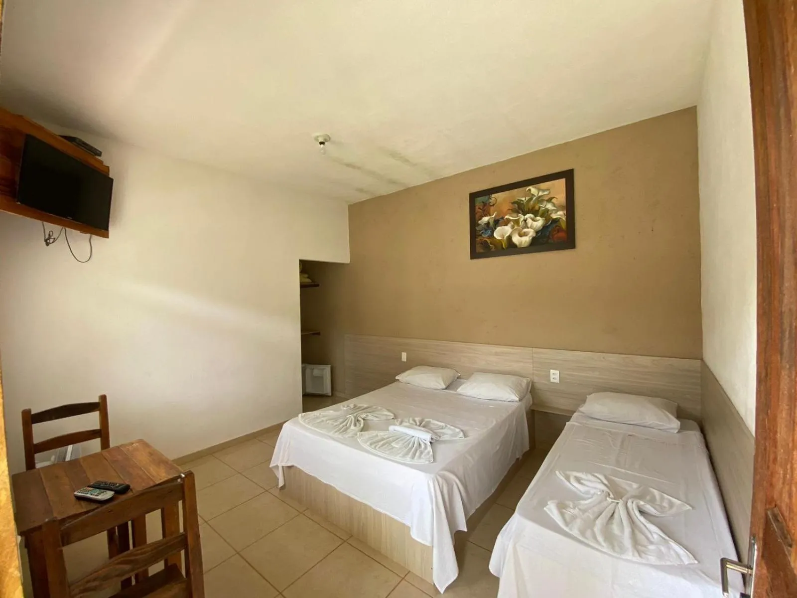 Bed in Pousada Irmãos da Serra