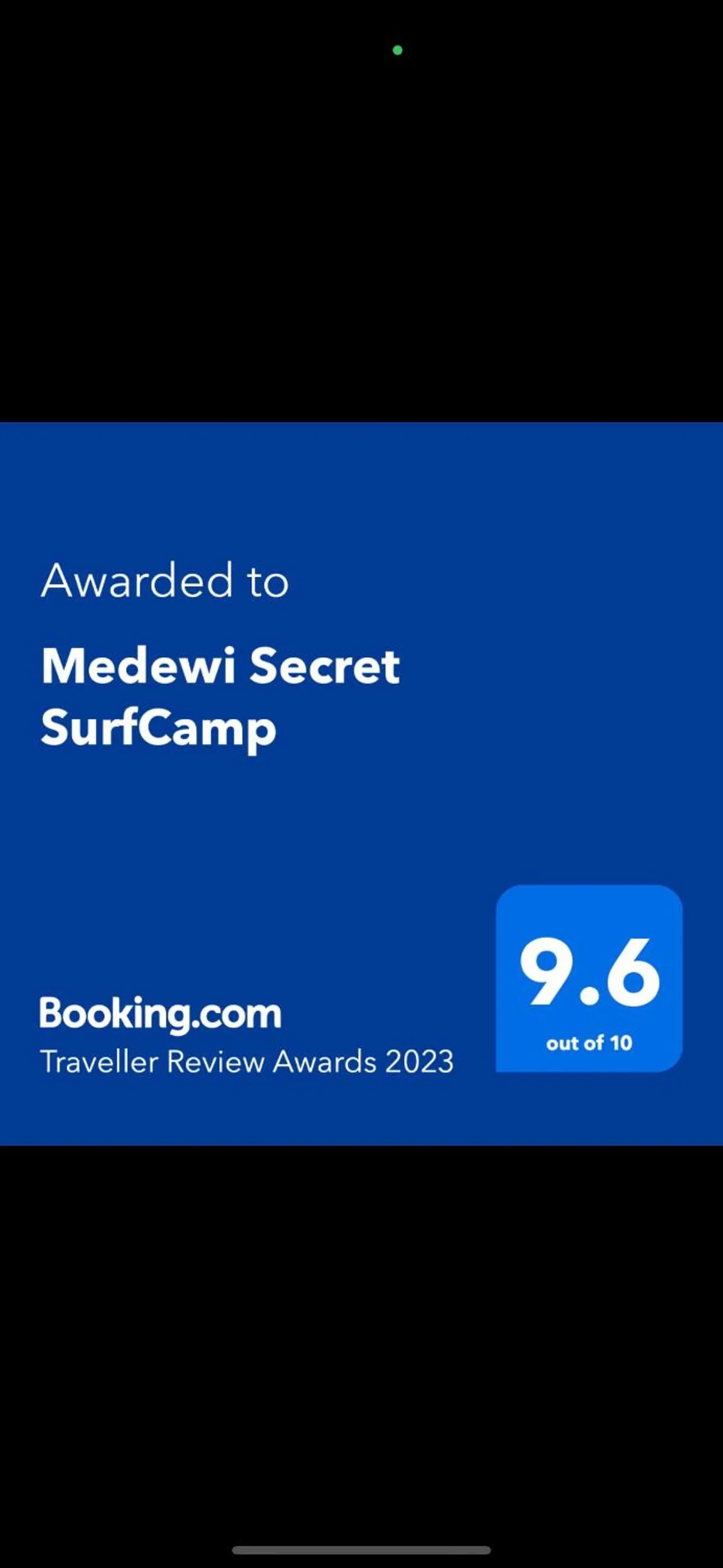 Certificate/Award in Medewi Secret SurfCamp