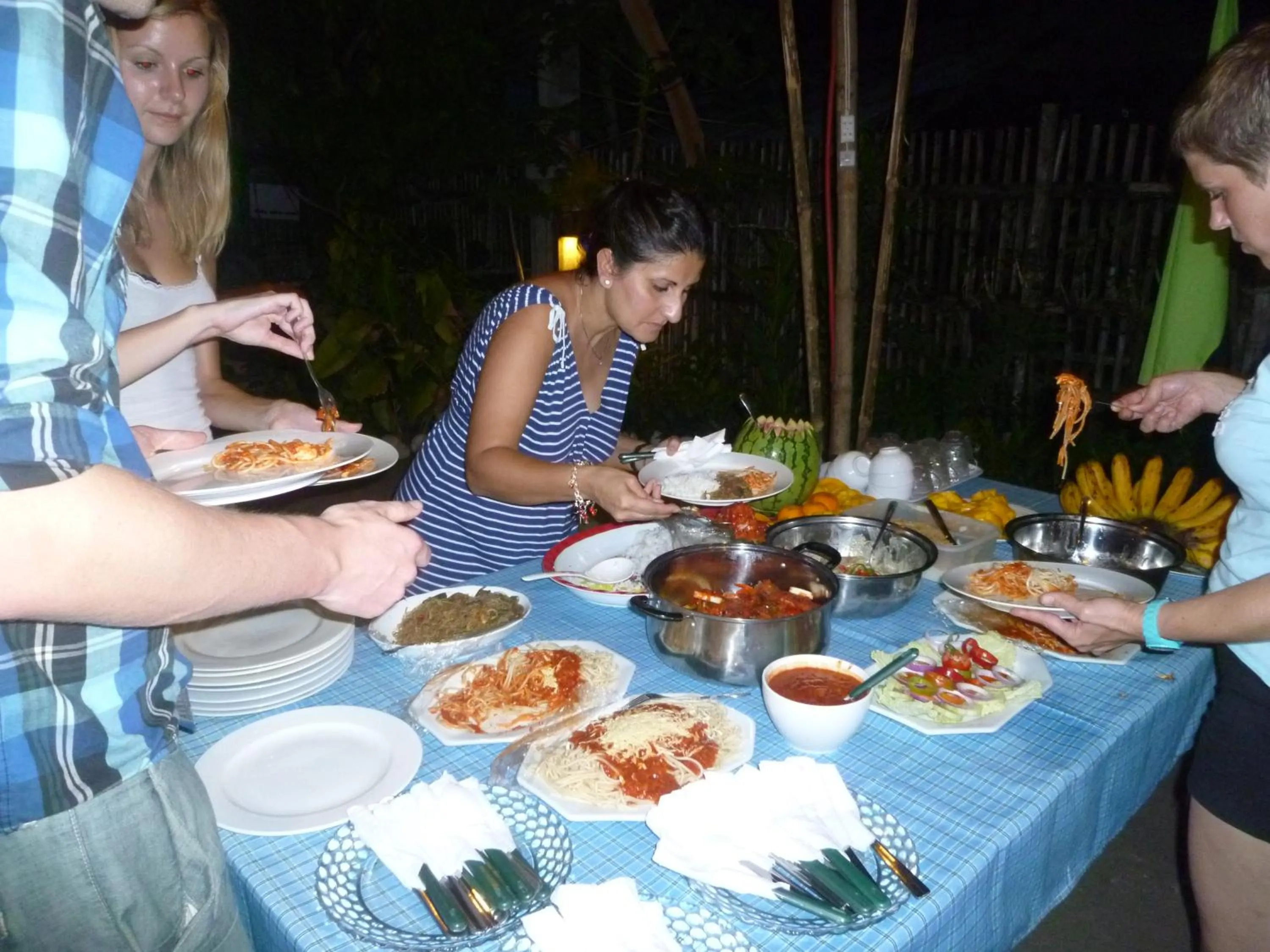 group of guests in Sf Cantina
