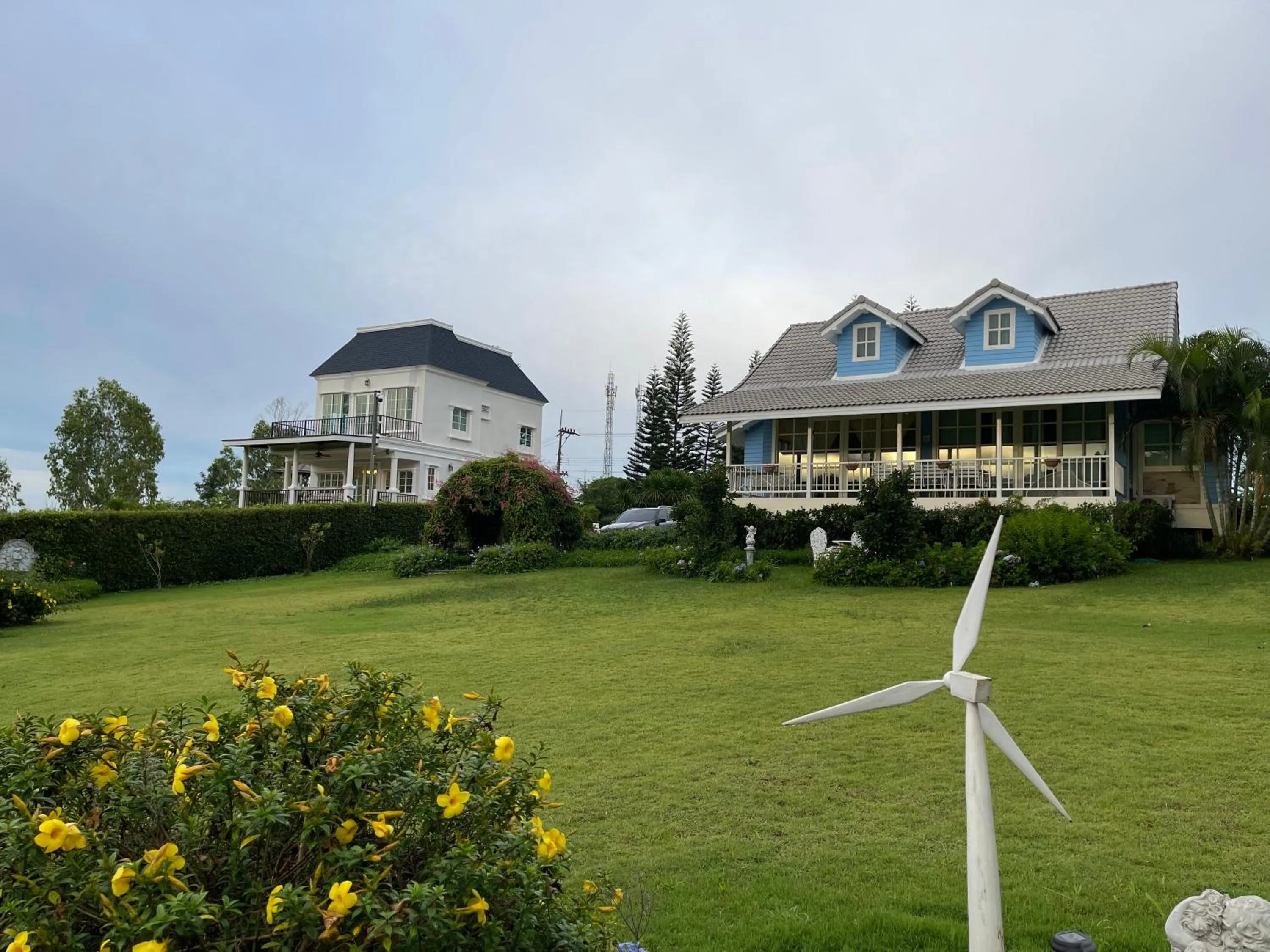 Natural landscape in Misty English Cottage