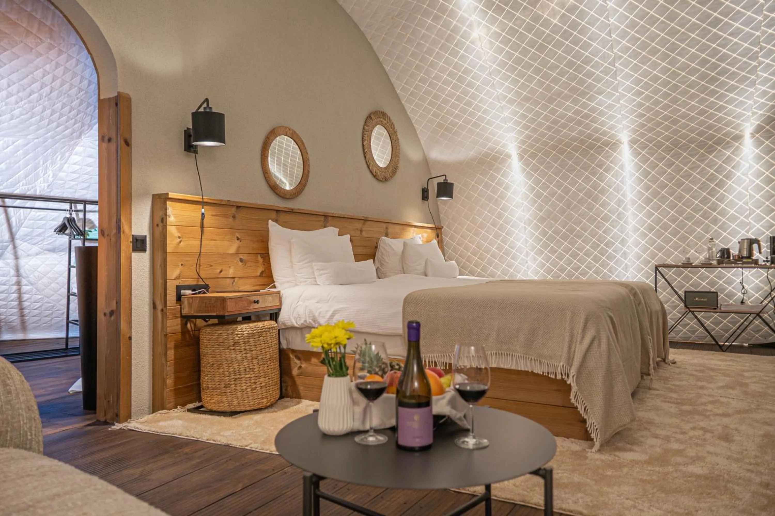 Seating area, Bed in Zornitza Family Estate Relais & Chateaux