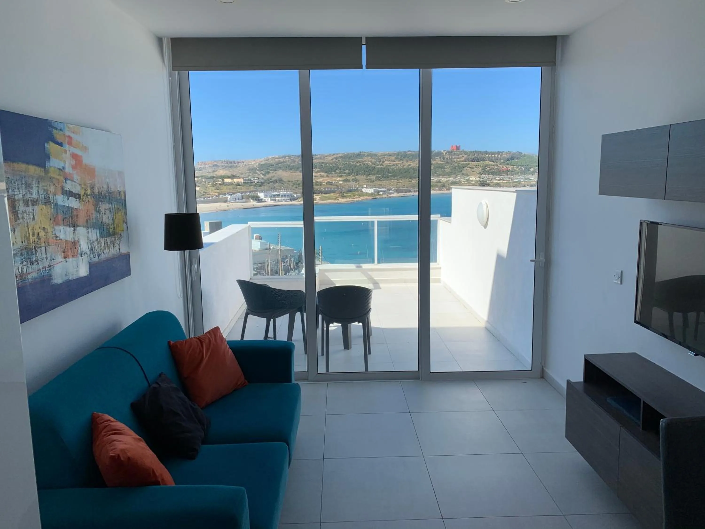 Balcony/Terrace in Sea View Penthouse Mellieha Bay