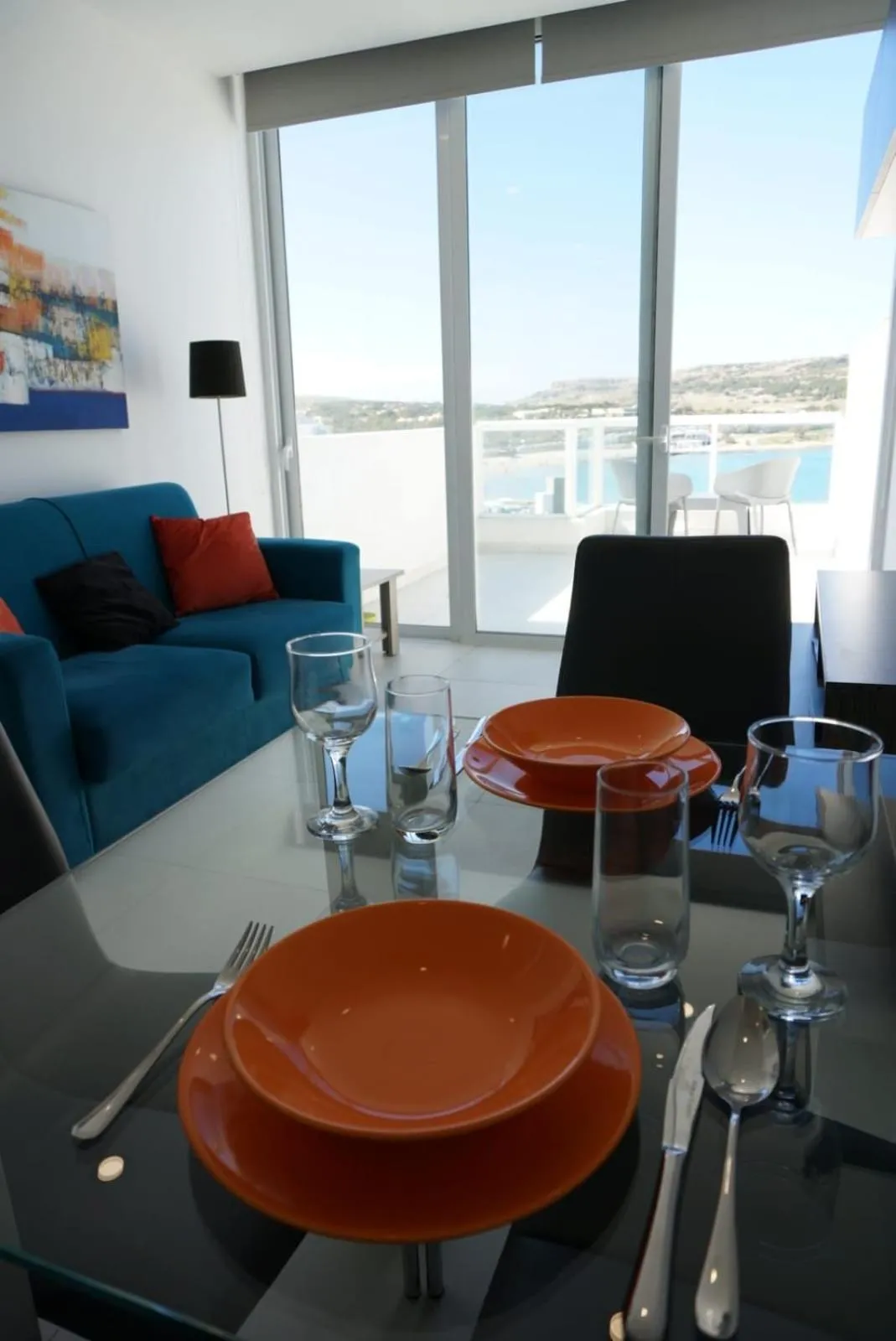 Dining area in Sea View Penthouse Mellieha Bay