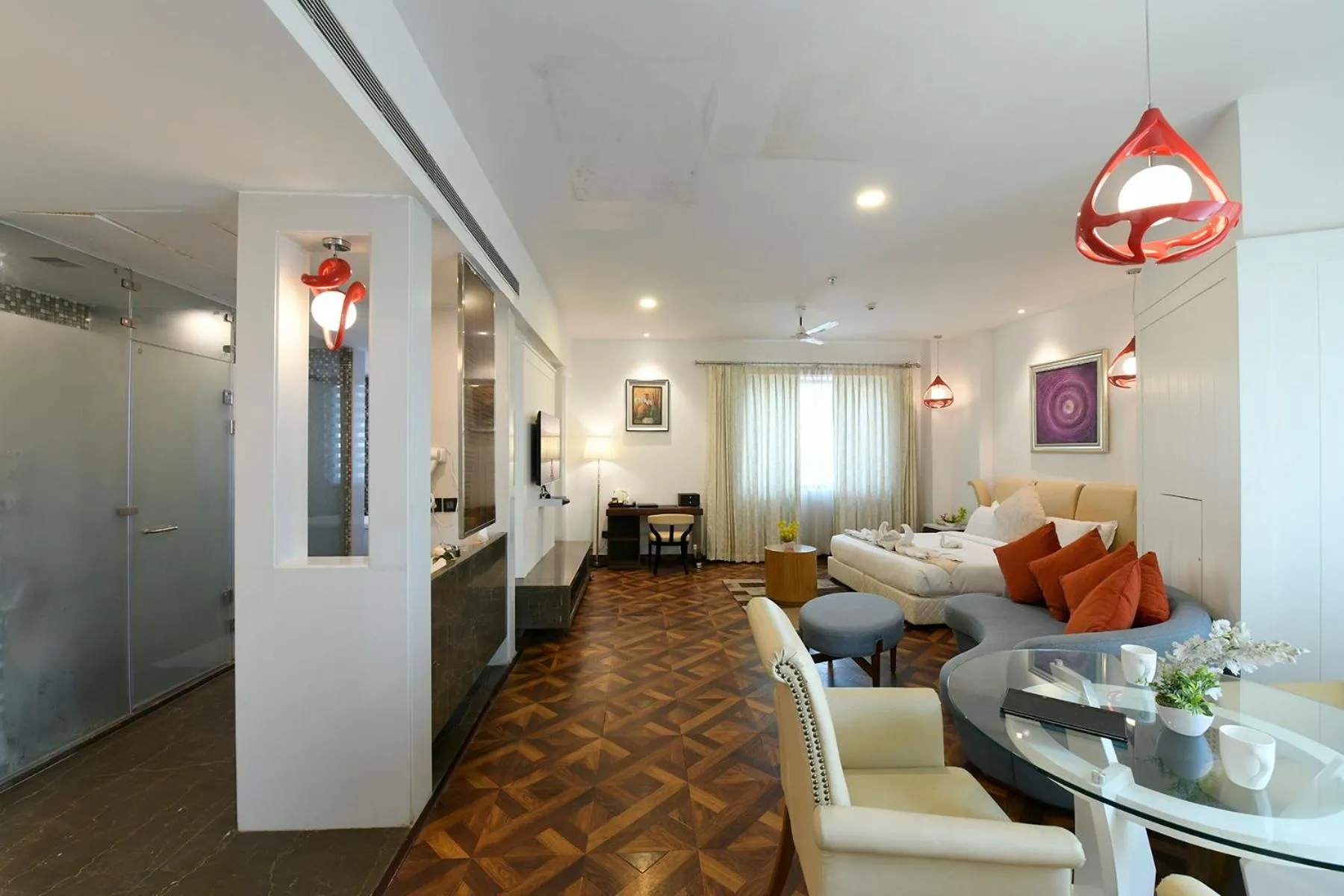 Seating area in Pal Heights Mantra