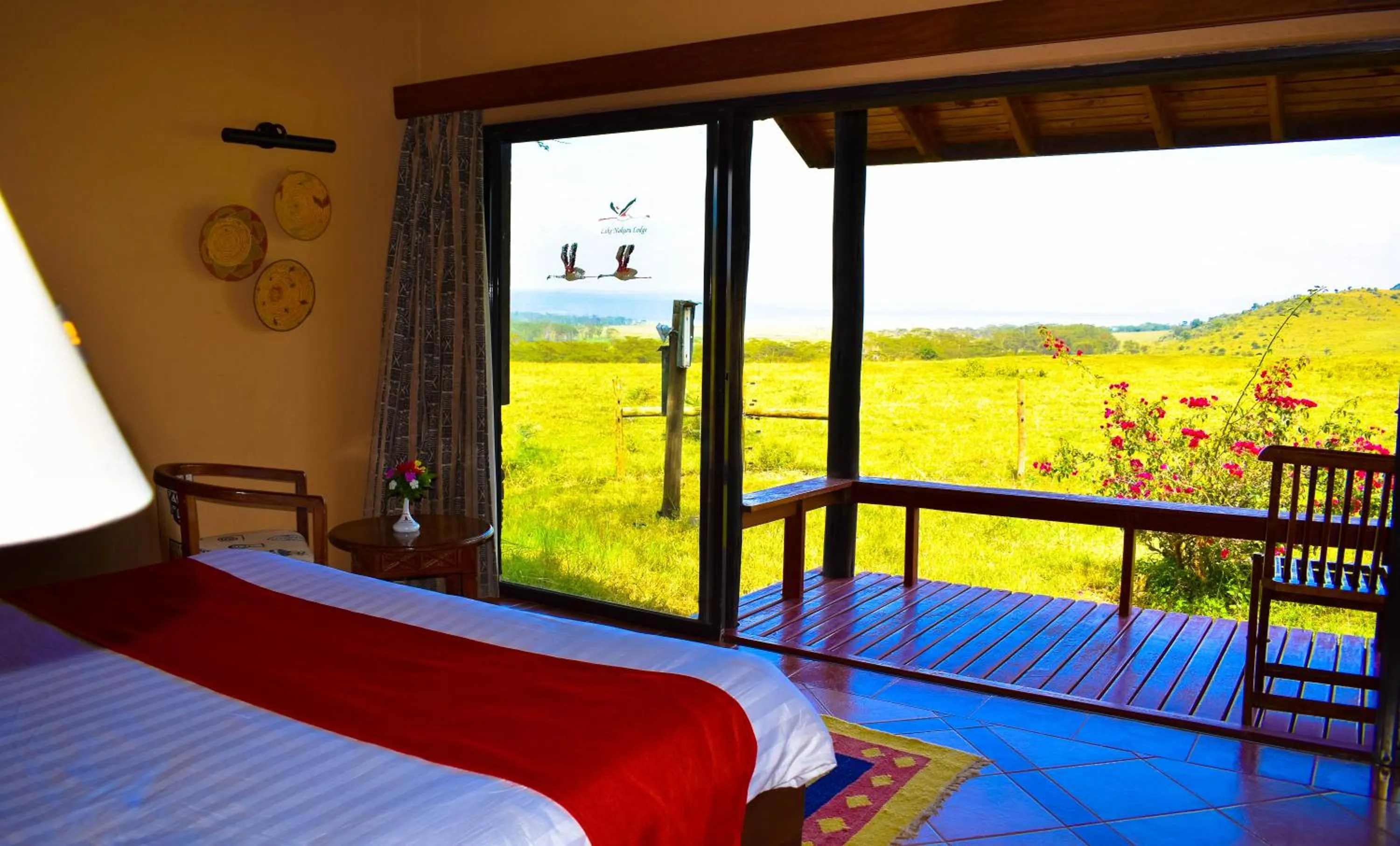 Balcony/Terrace, Bed in Lake Nakuru Lodge
