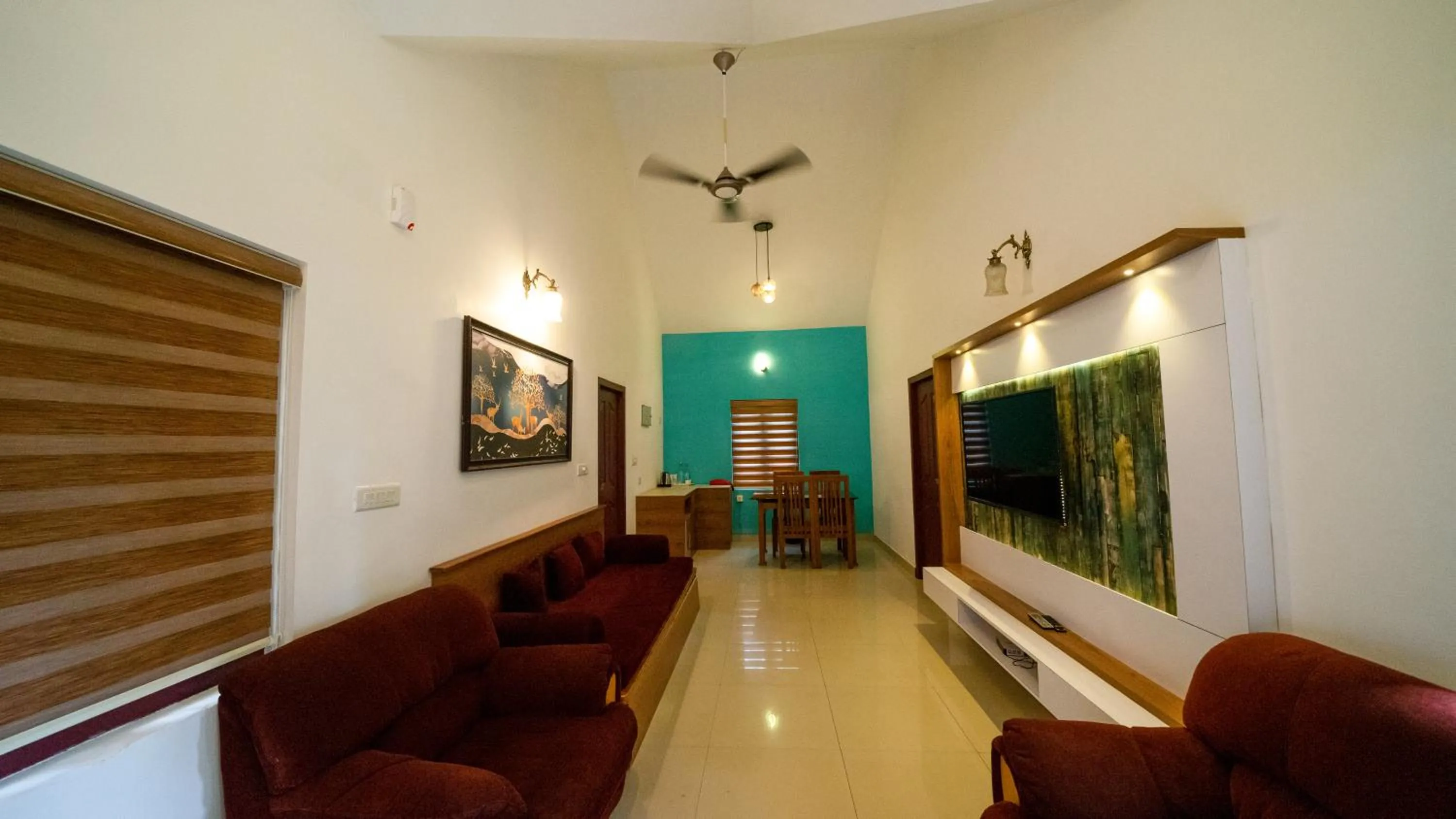 Living room in Vythiri Holiday Resort, Wayanad