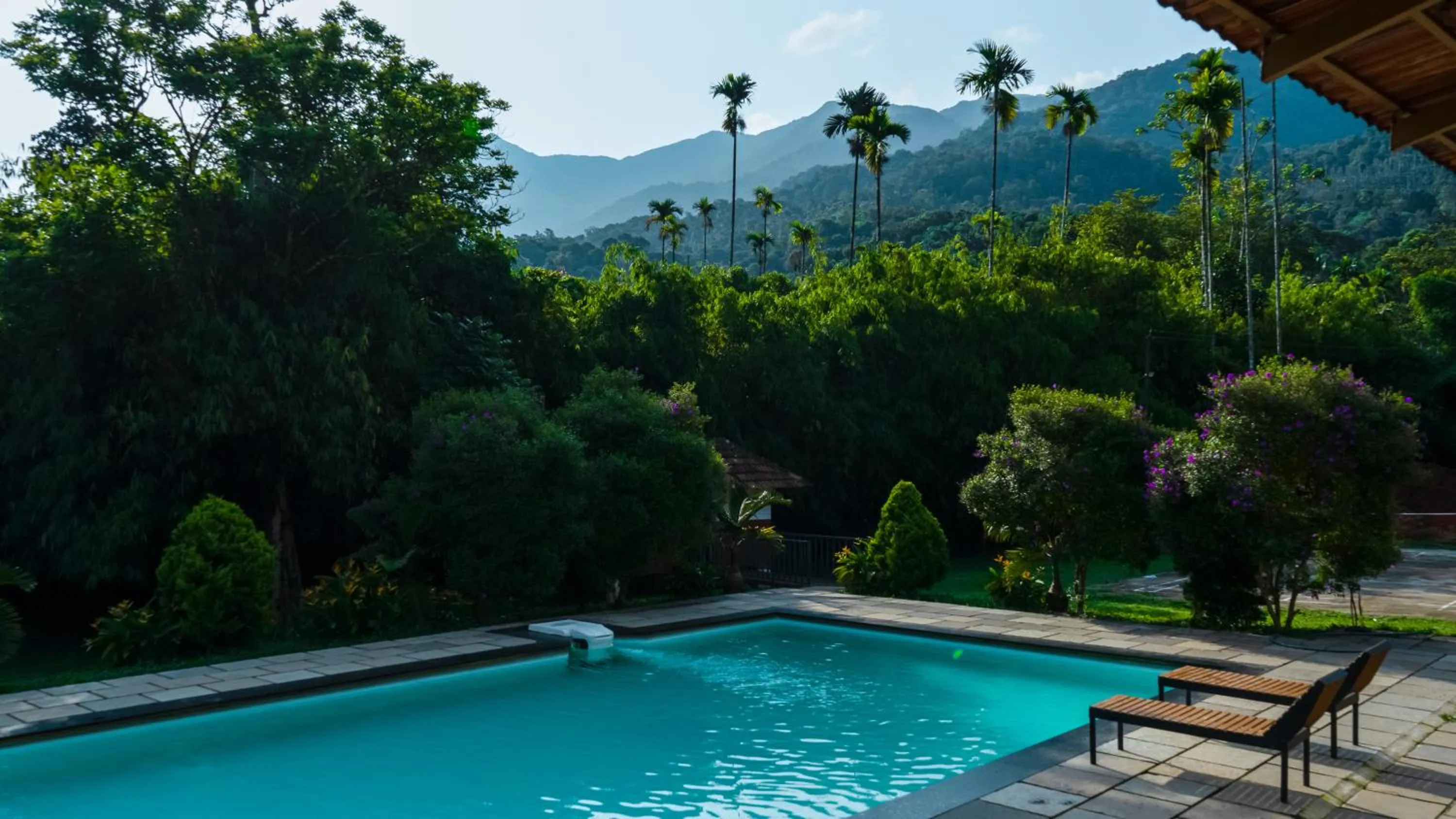 Pool view in Vythiri Holiday Resort, Wayanad