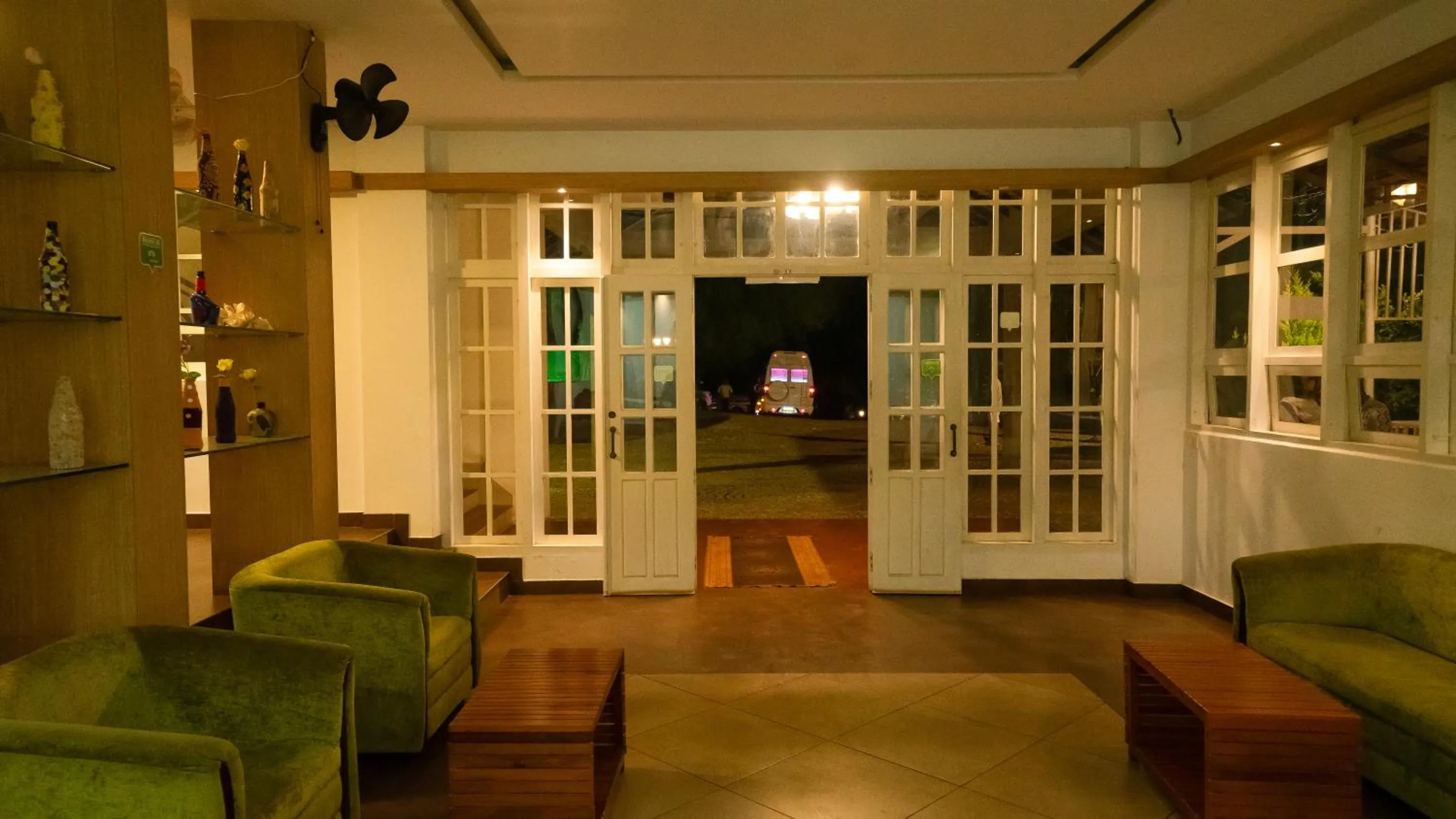 Seating area in Vythiri Holiday Resort, Wayanad