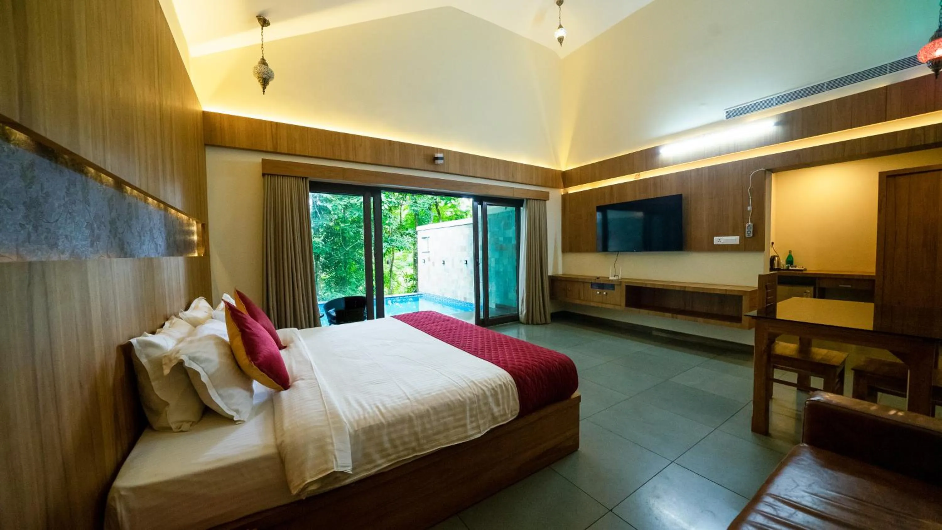 Photo of the whole room, Bed in Vythiri Holiday Resort, Wayanad