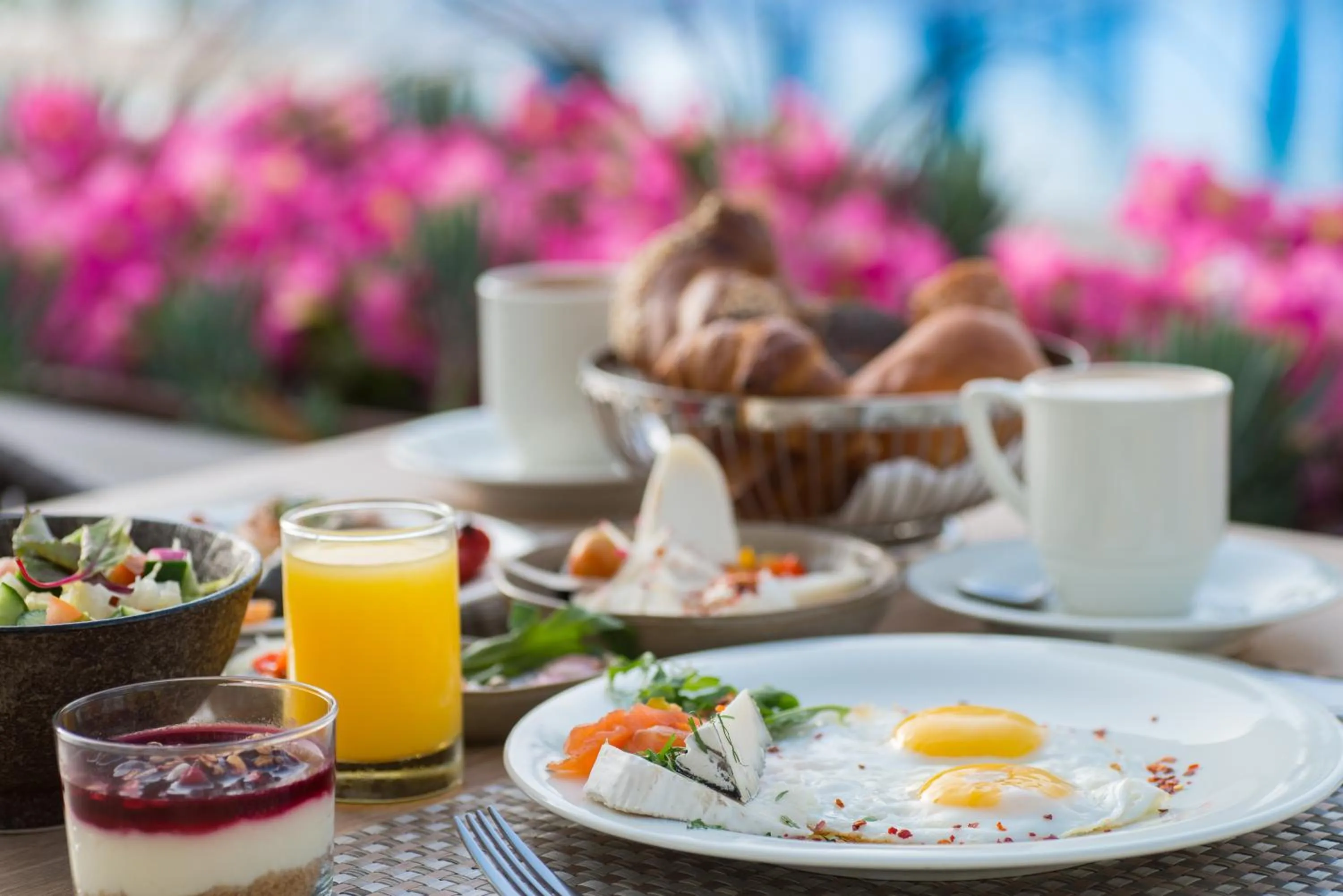 Buffet breakfast in U Boutique Kinneret by the Sea of Galilee