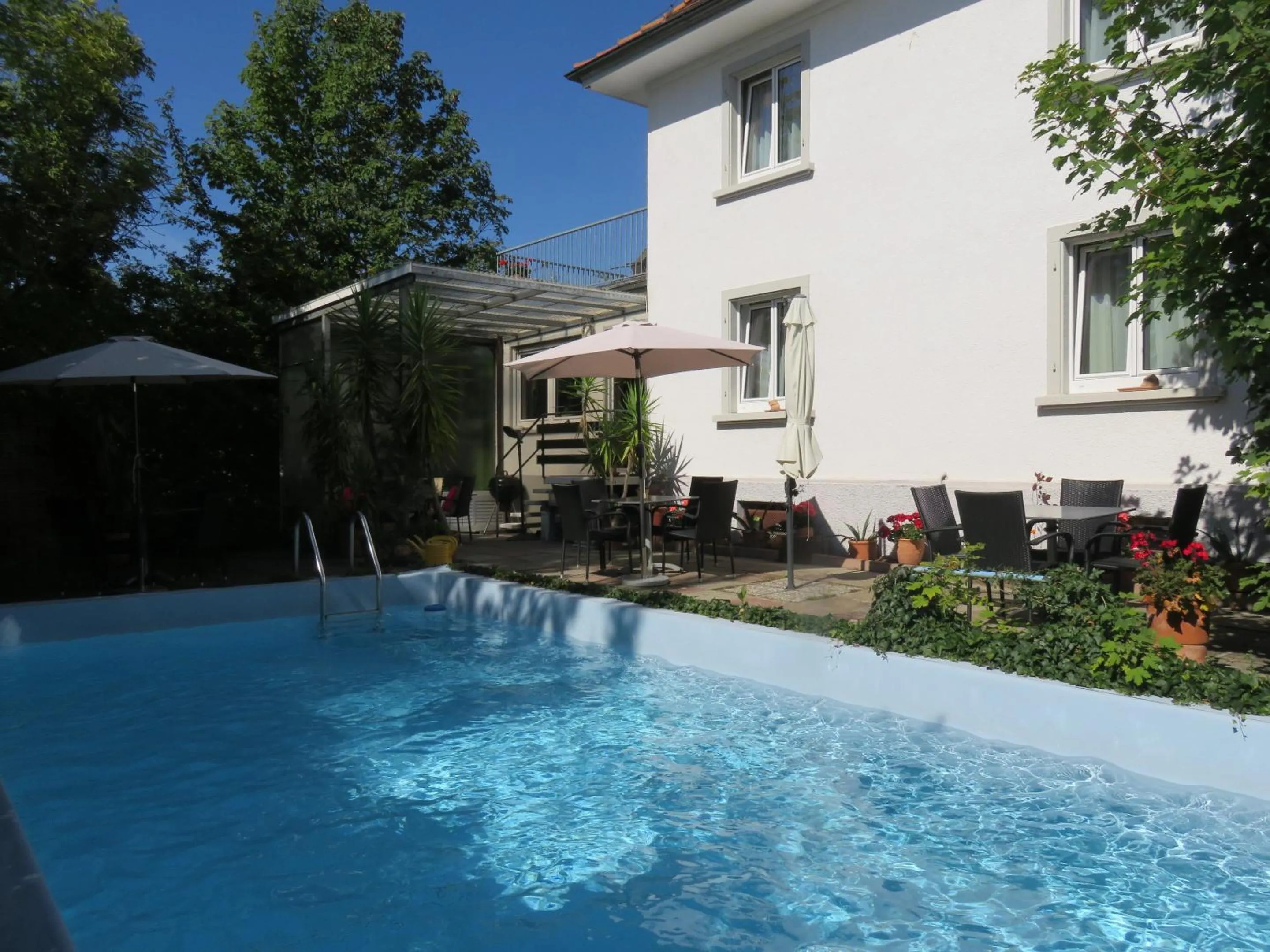Pool view in Pension Säntisblick