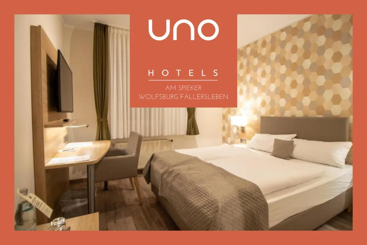 Photo of the whole room, Bed in UNO Hotel Am Spieker Wolfsburg Fallersleben