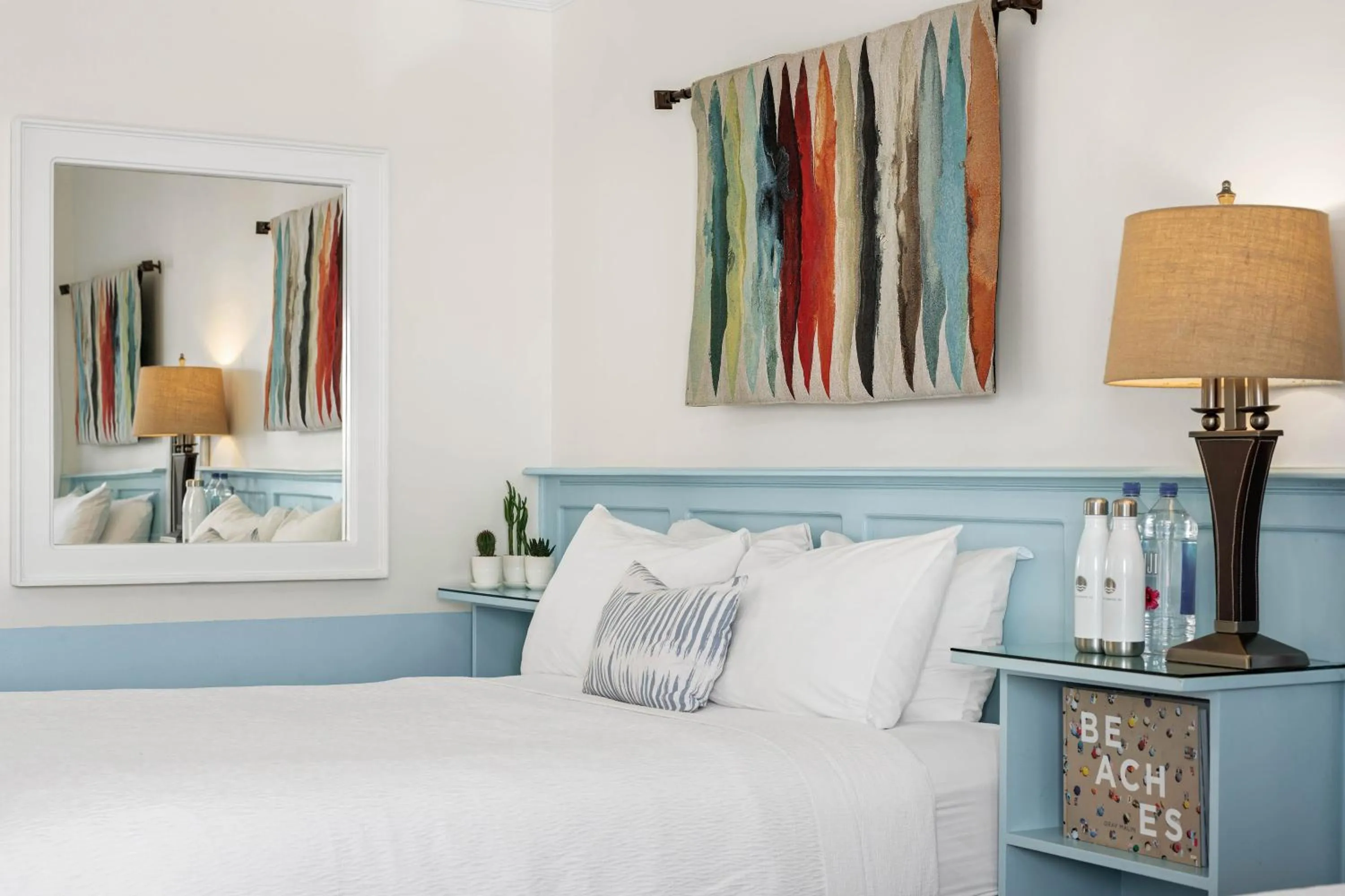 Decorative detail, Bed in Sea Blue Hotel