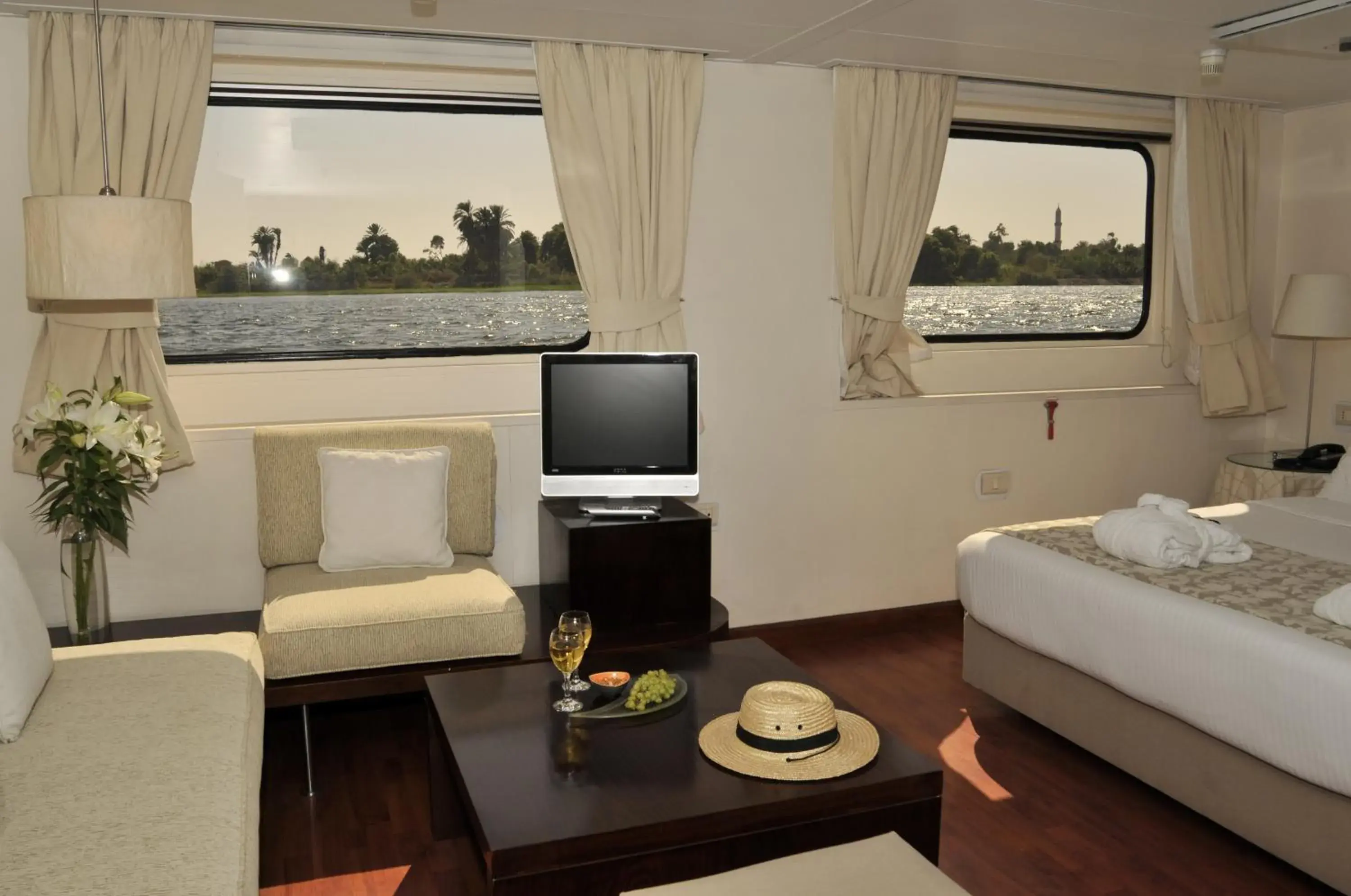 Suite with River View with Sightseeing - single occupancy in M/Y Alexander The Great Nile Cruise - 4 Nights Every Monday From Luxor - 3 Nights Every Friday from Aswan Suite with River View with Sightseeing - single occupancy in M/Y Alexander The Great Nile Cruise - 4 Nights Every Monday From Luxor - 3 Nights Every Friday from Aswan