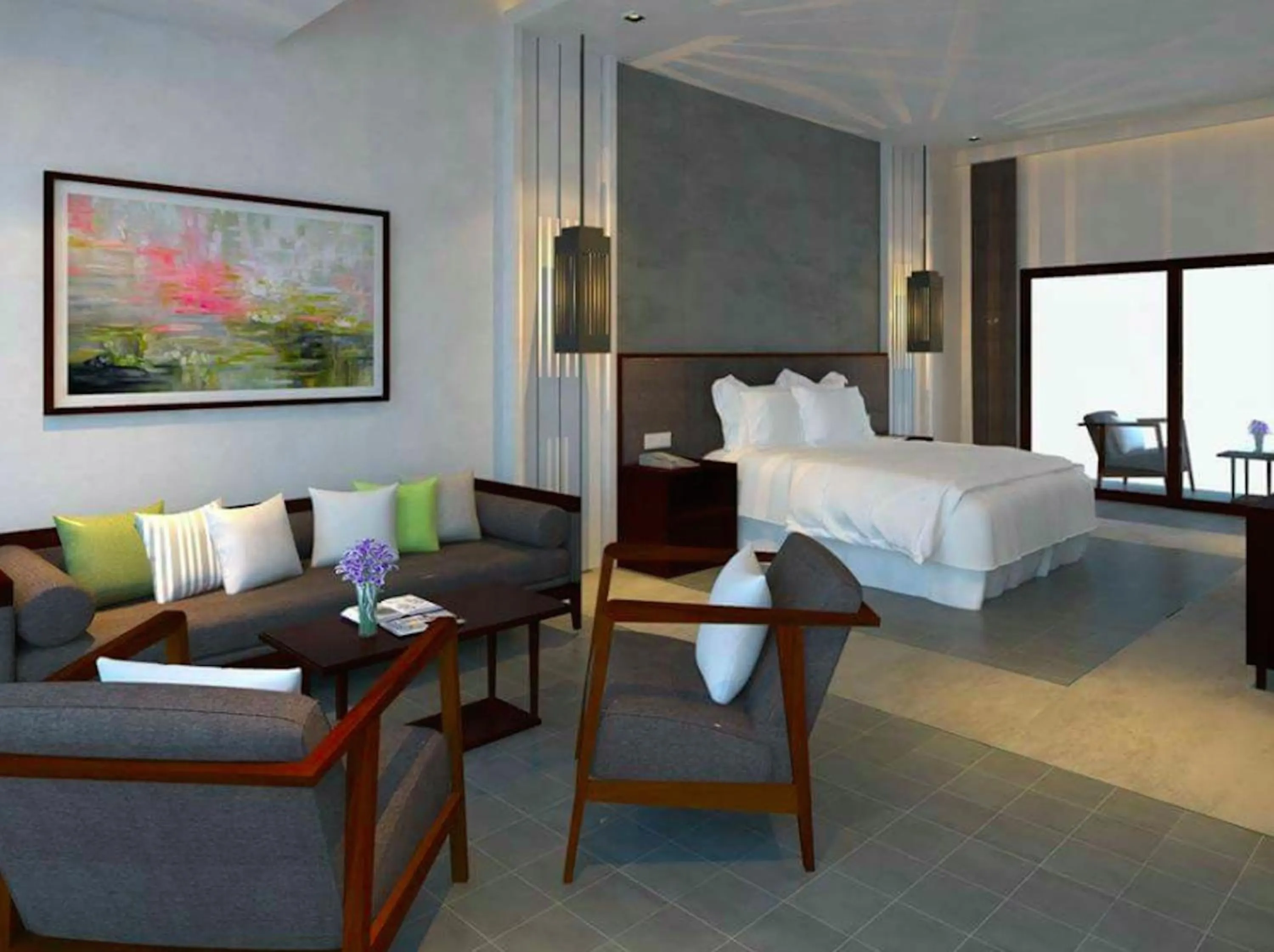 Bedroom, Bed in Silver Urban