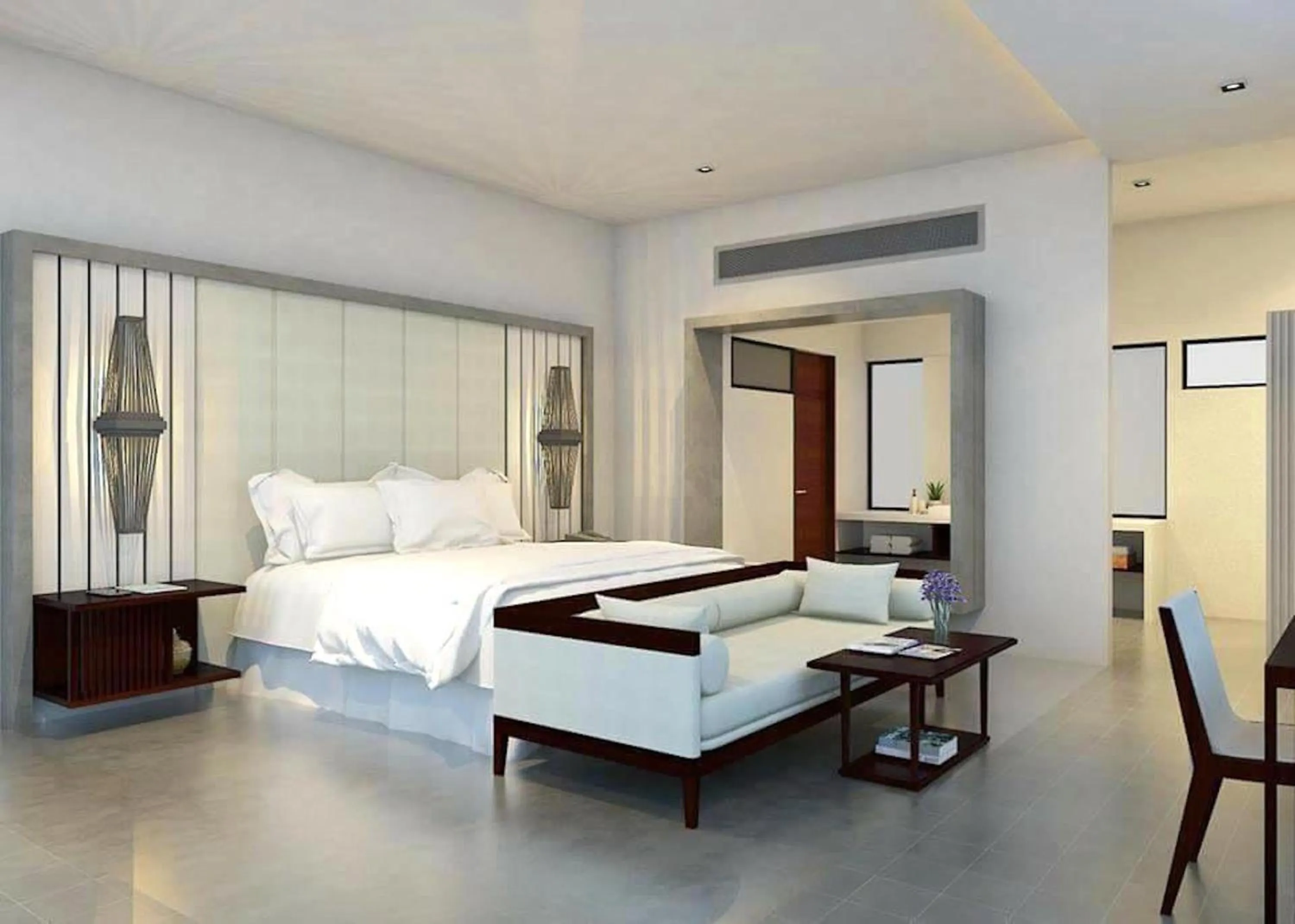 Bedroom, Bed in Silver Urban