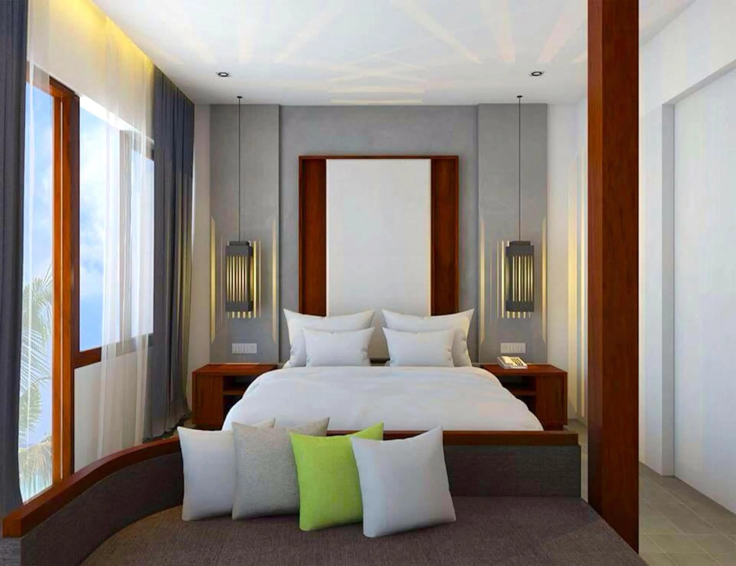 Bedroom, Bed in Silver Urban