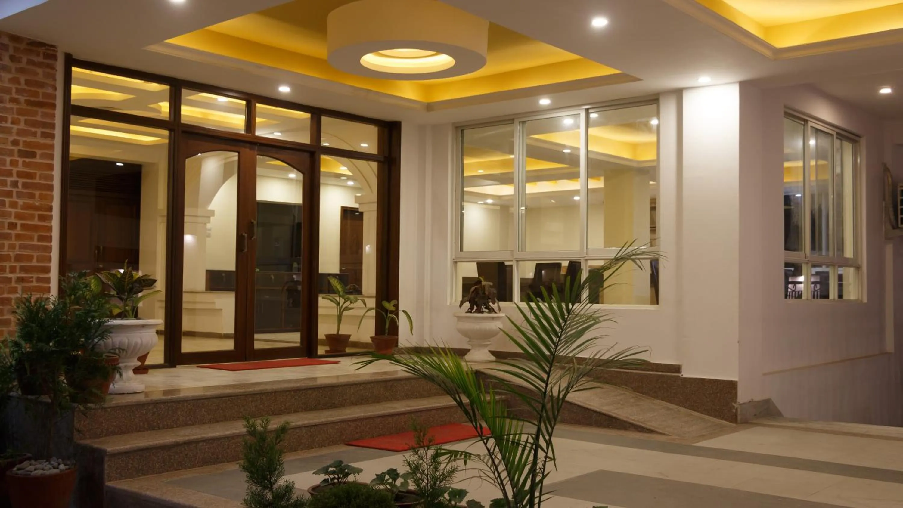 Facade/entrance in DOM Himalaya Hotel