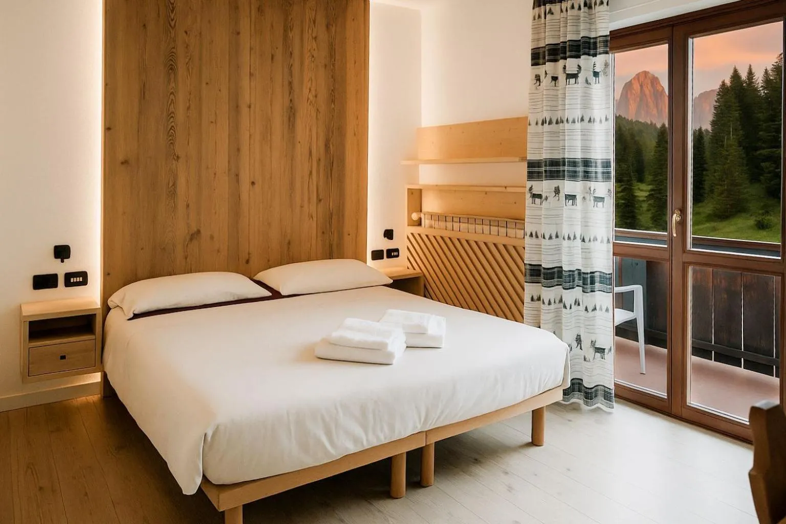 Bed in Hotel Dolomiti Des Alpes