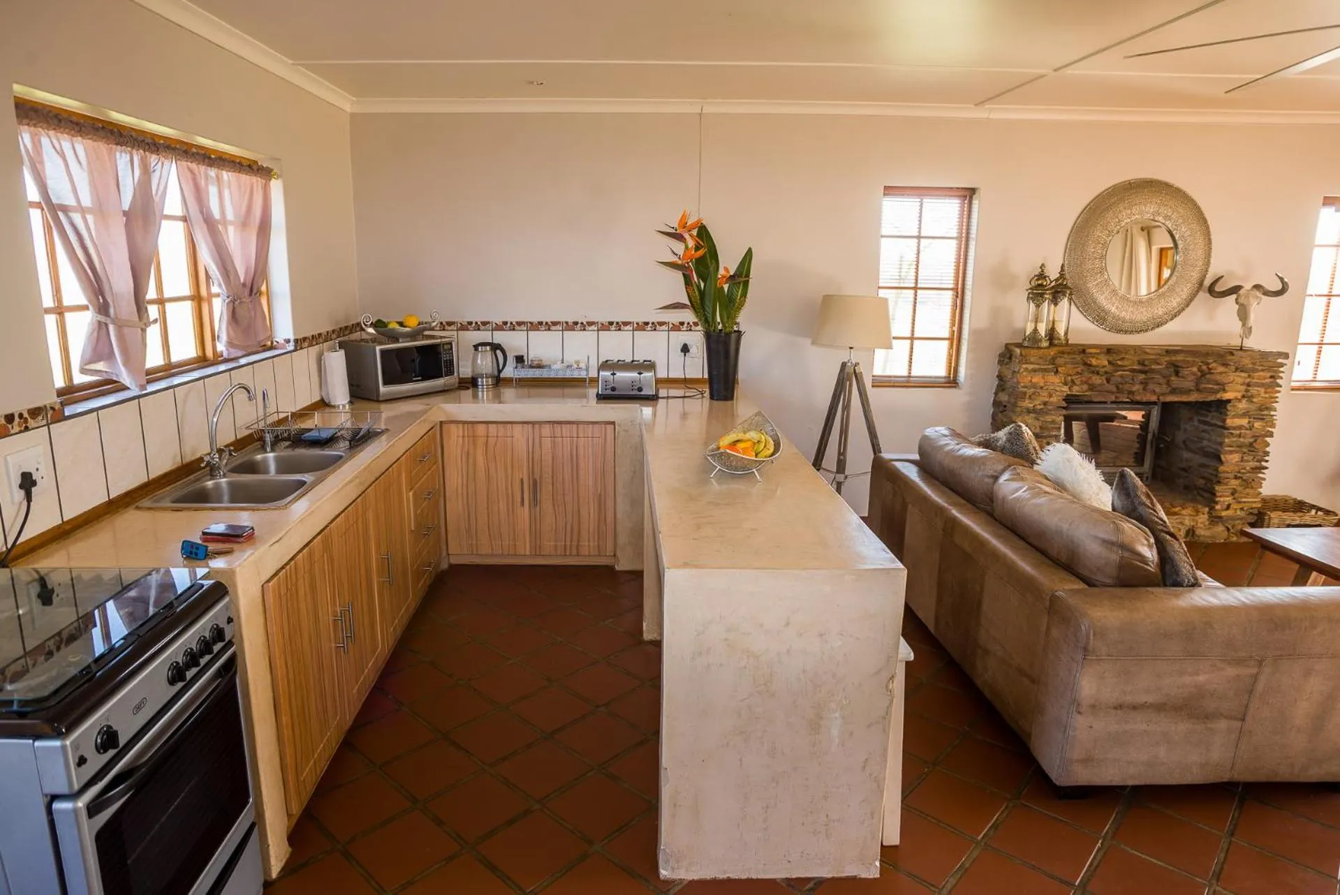 Kitchen or kitchenette in Kwetu Guest Farm