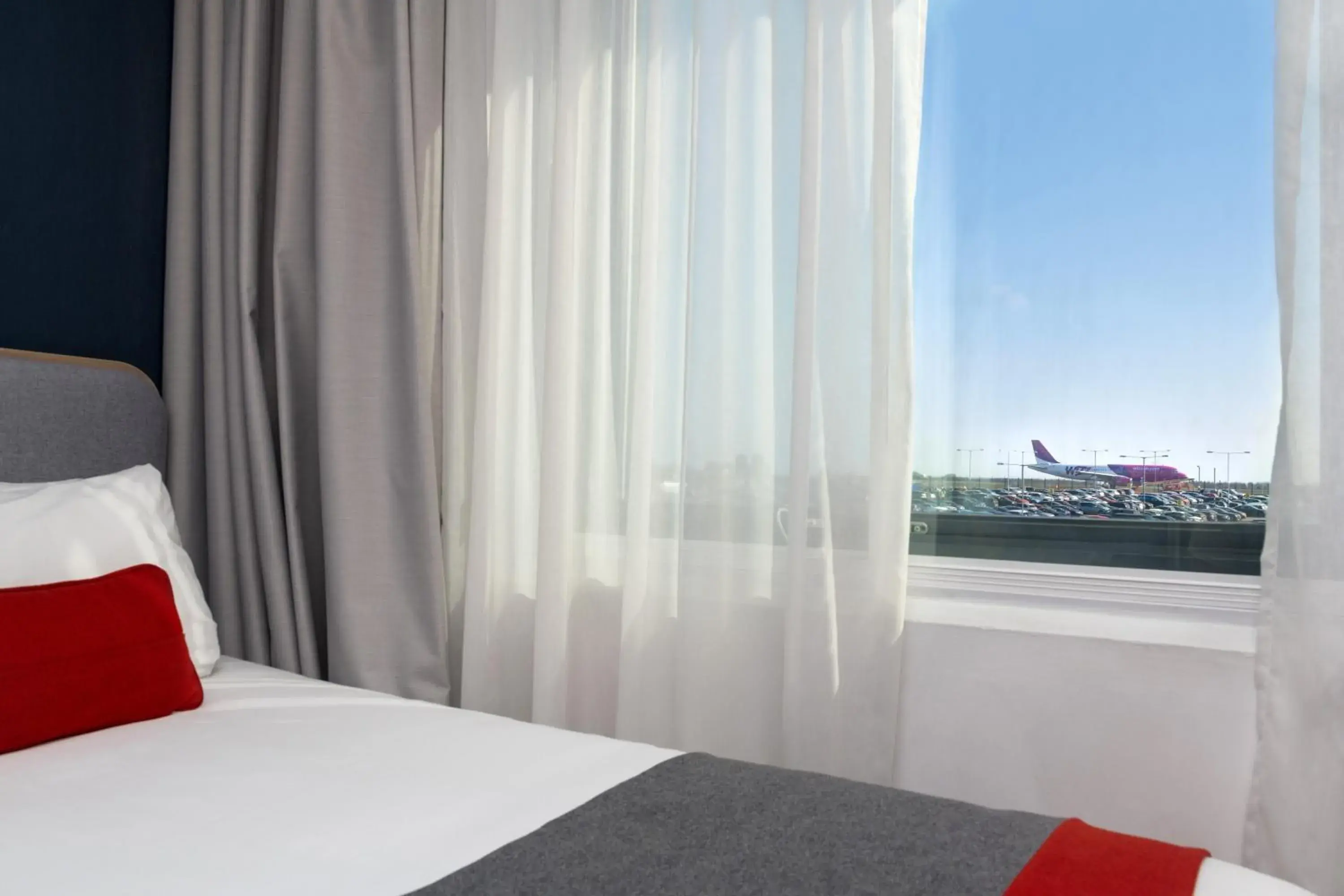 View (from property/room), Bed in Holiday Inn Express London Luton Airport by IHG View (from property/room), Bed in Holiday Inn Express London Luton Airport by IHG