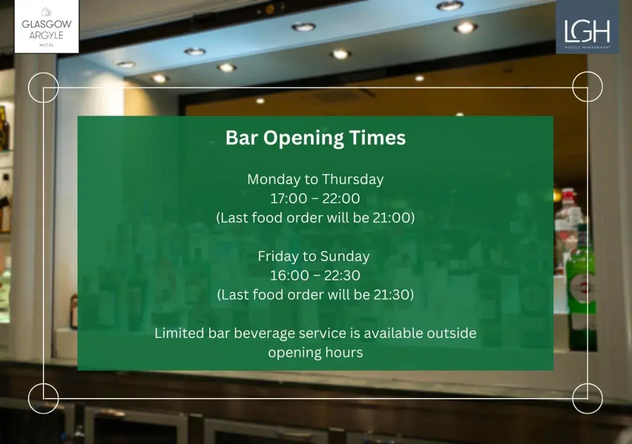 Restaurant/places to eat in Glasgow Argyle Hotel, BW Signature Collection Restaurant/places to eat in Glasgow Argyle Hotel, BW Signature Collection