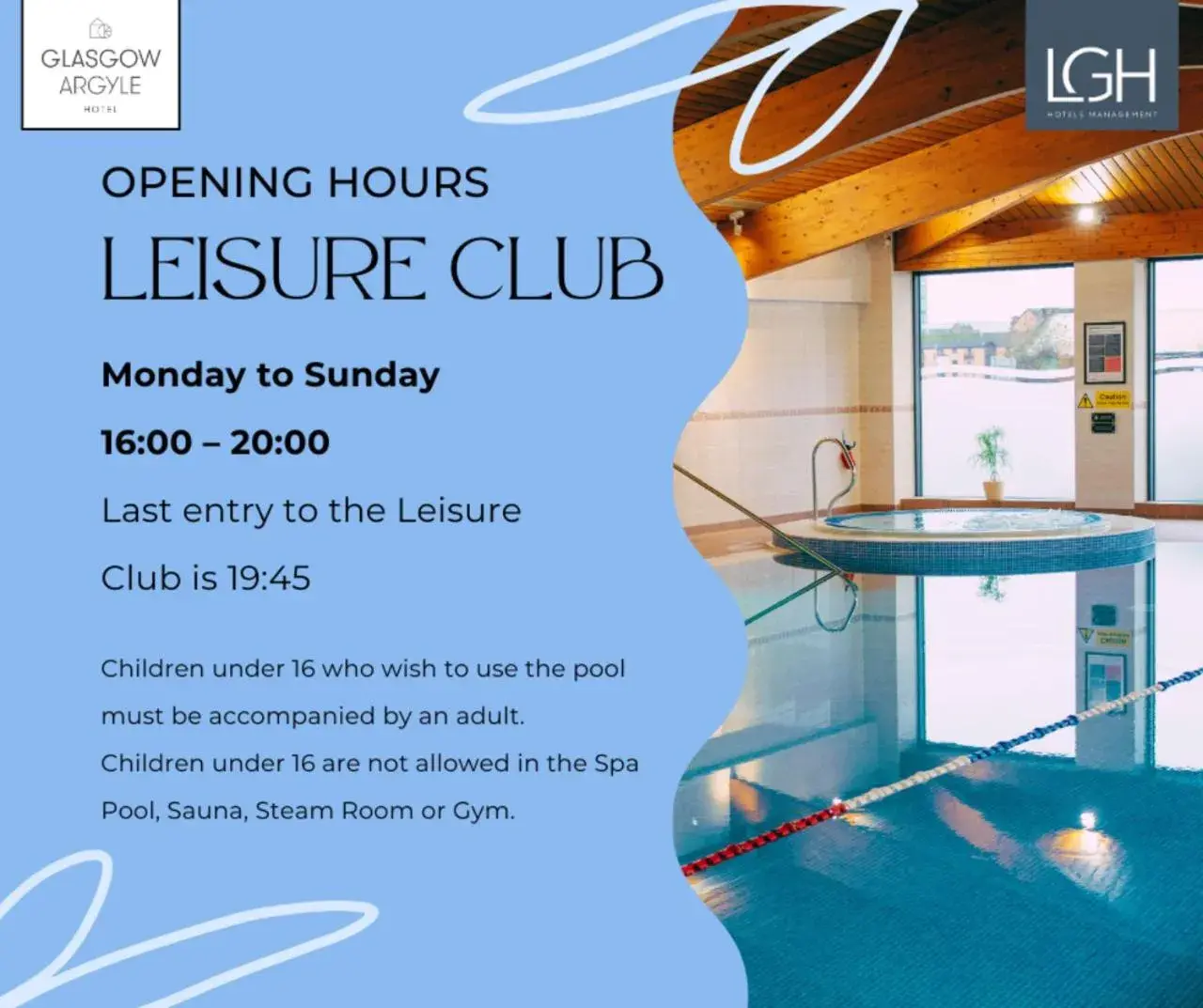 Swimming pool in Glasgow Argyle Hotel, BW Signature Collection Swimming pool in Glasgow Argyle Hotel, BW Signature Collection