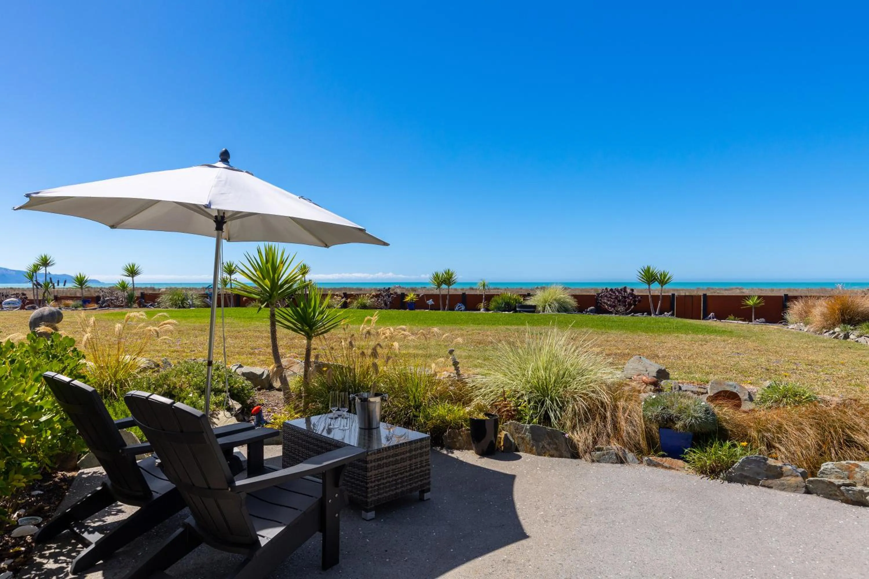 Patio in Ocean View Beachfront Apartment
