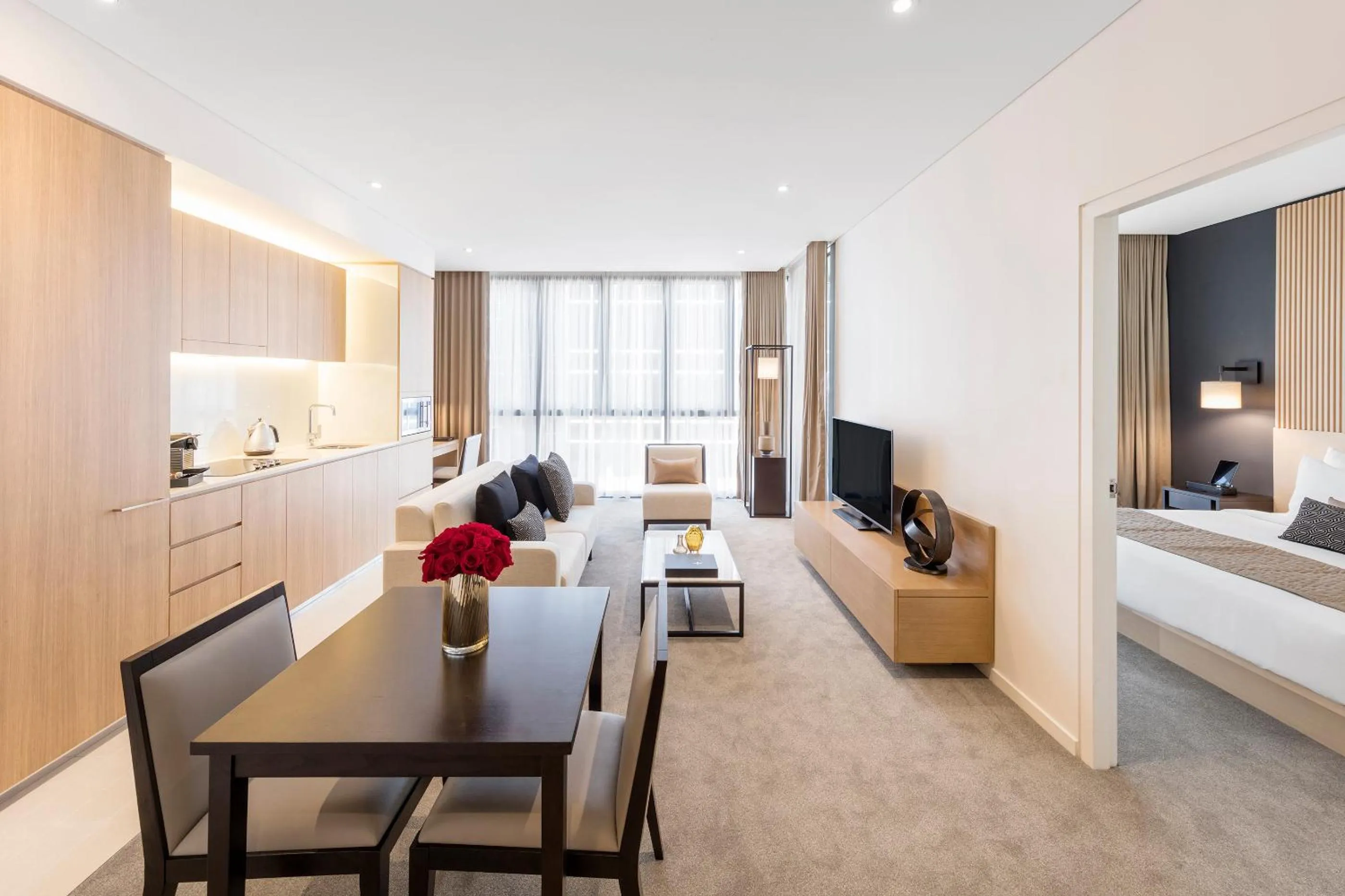 Bed in SKYE Hotel Suites Parramatta