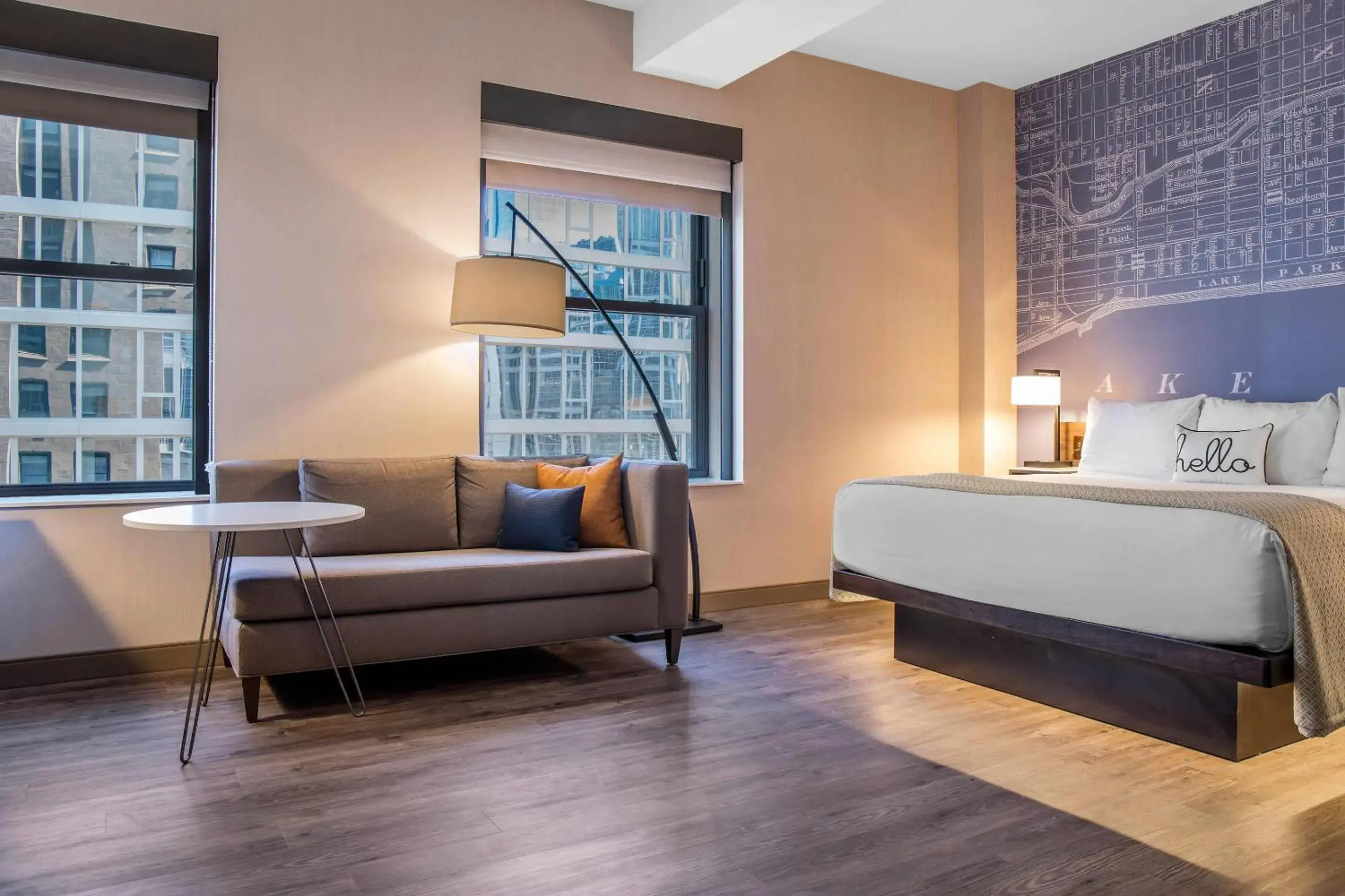 Bedroom, Bed in Cambria Hotel Chicago Loop - Theatre District Bedroom, Bed in Cambria Hotel Chicago Loop - Theatre District