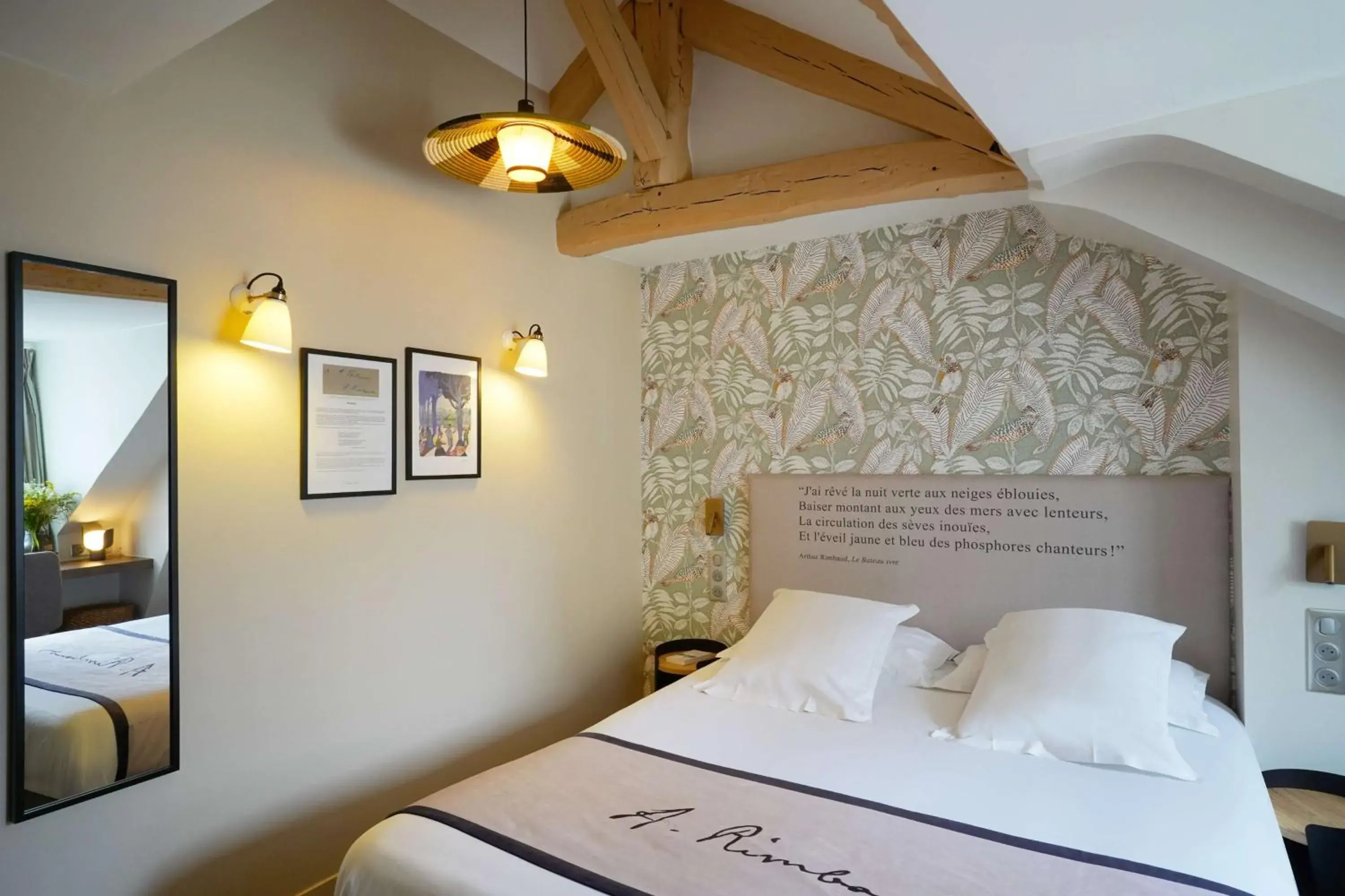 Bedroom, Bed in Hôtel Littéraire Arthur Rimbaud, BW Signature Collection Bedroom, Bed in Hôtel Littéraire Arthur Rimbaud, BW Signature Collection