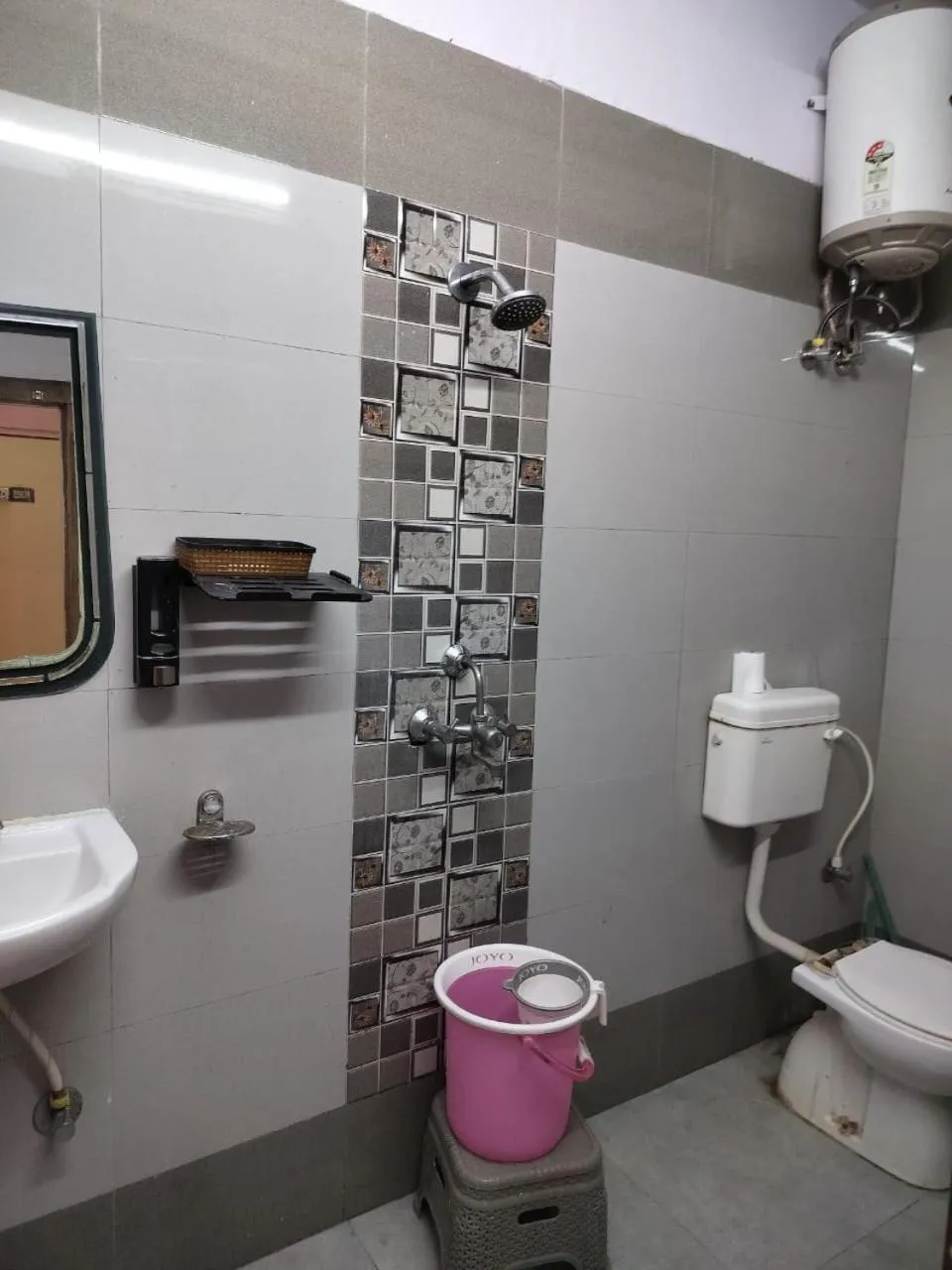 Bathroom in DS Residency Varanasi-Near Temple n Ghat-Parking