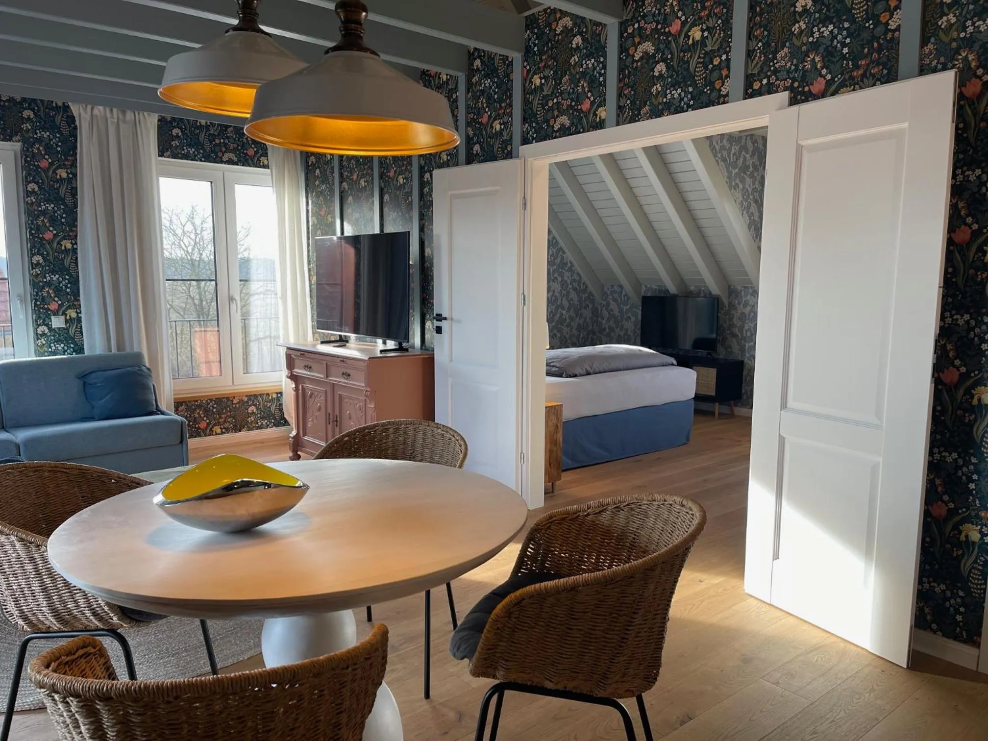 Seating area, Bed in Alwine - Landhaus an den Spreewiesen