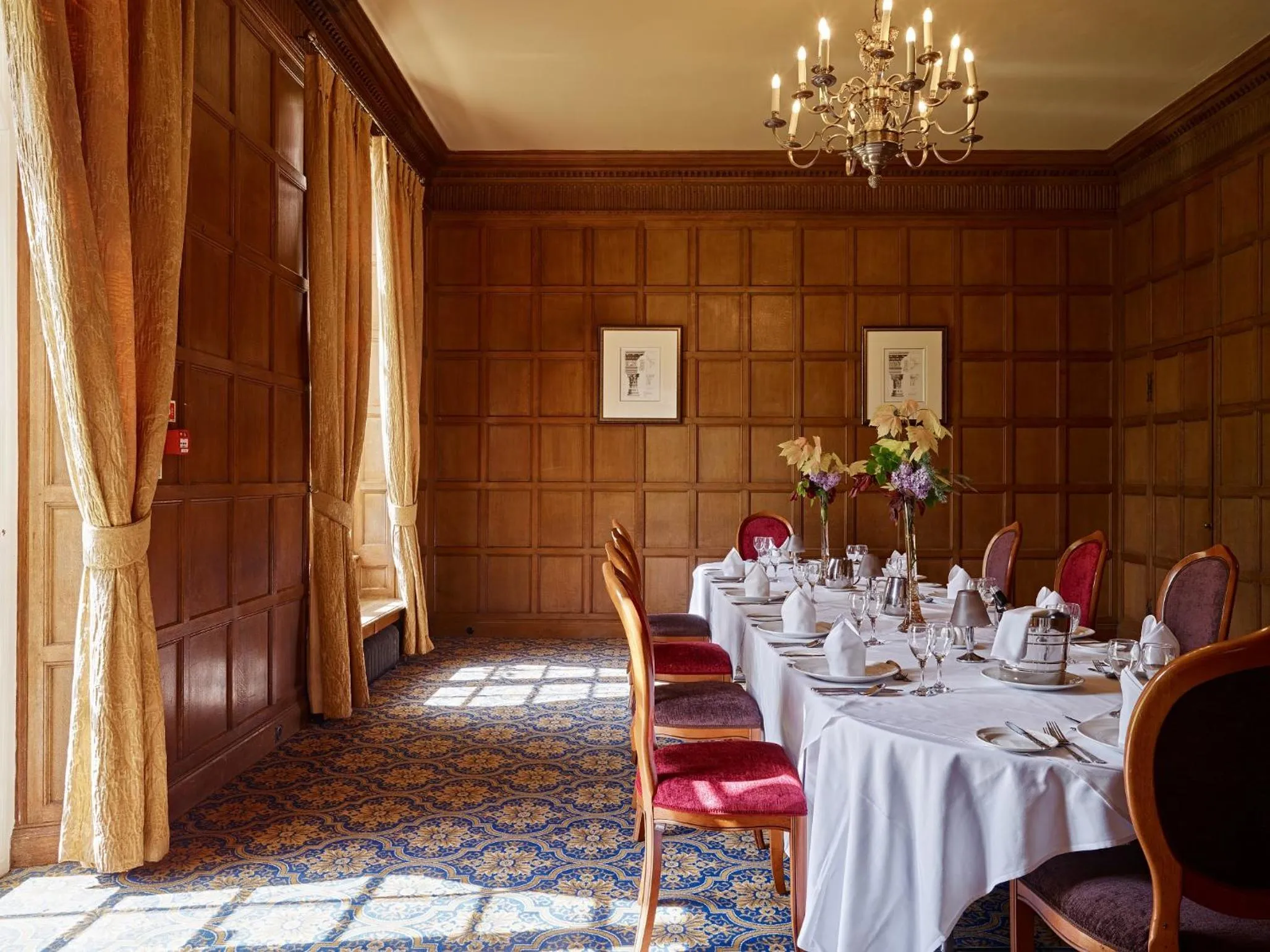 Dining area in Dumbleton Hall Hotel