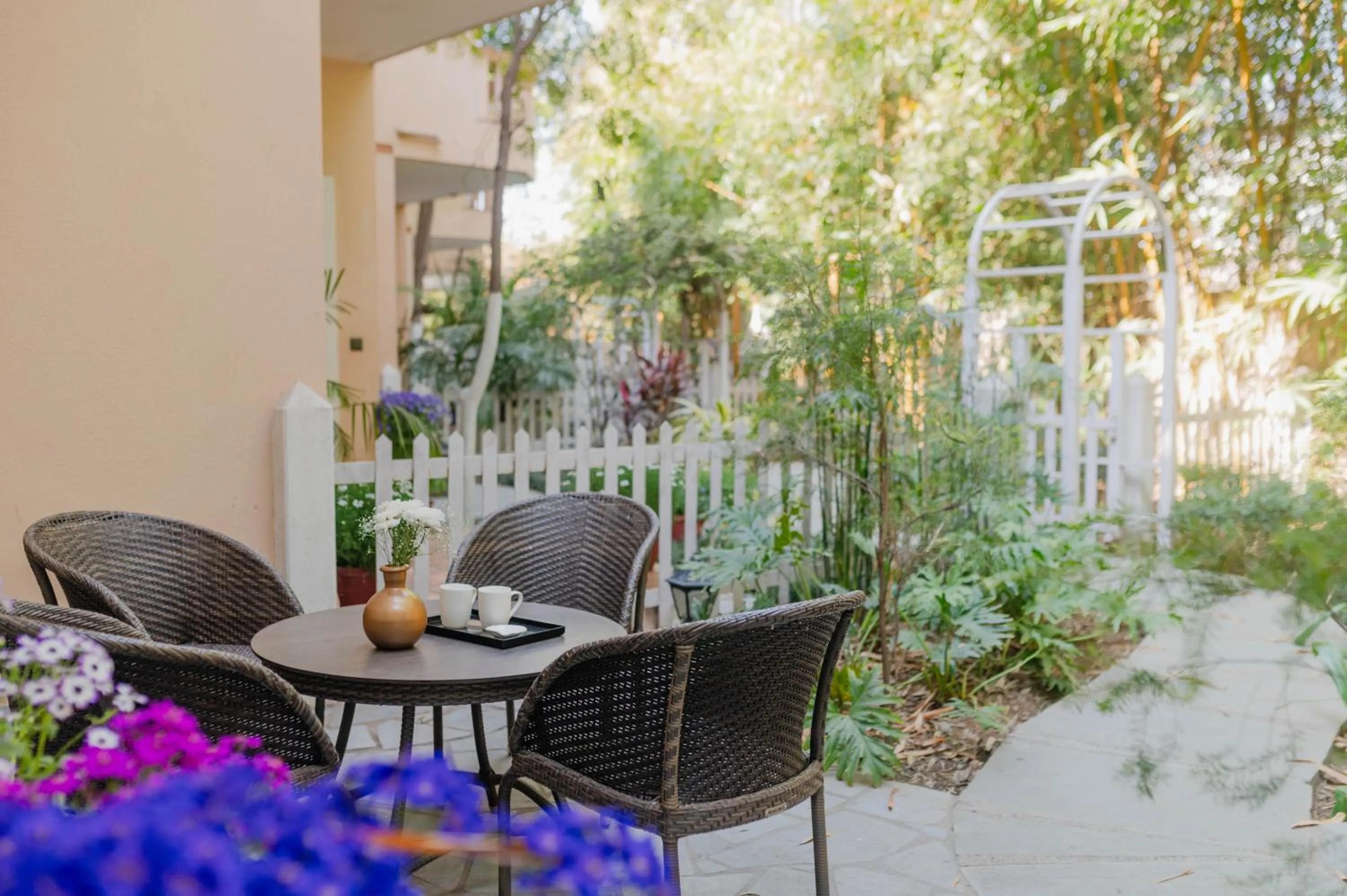 Garden view in Karma Chalets