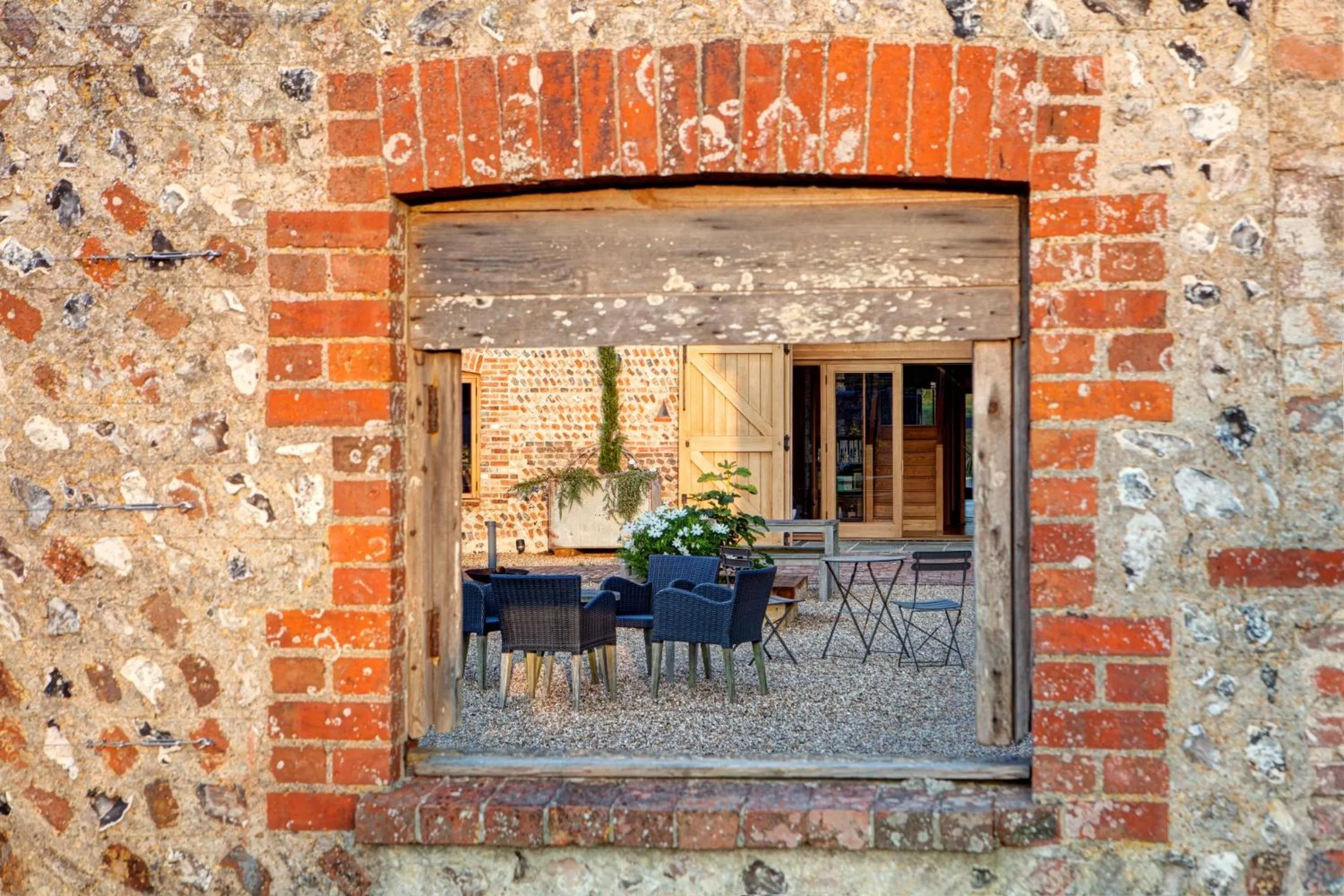 Garden in Flint Barns, Rathfinny Wine Estate