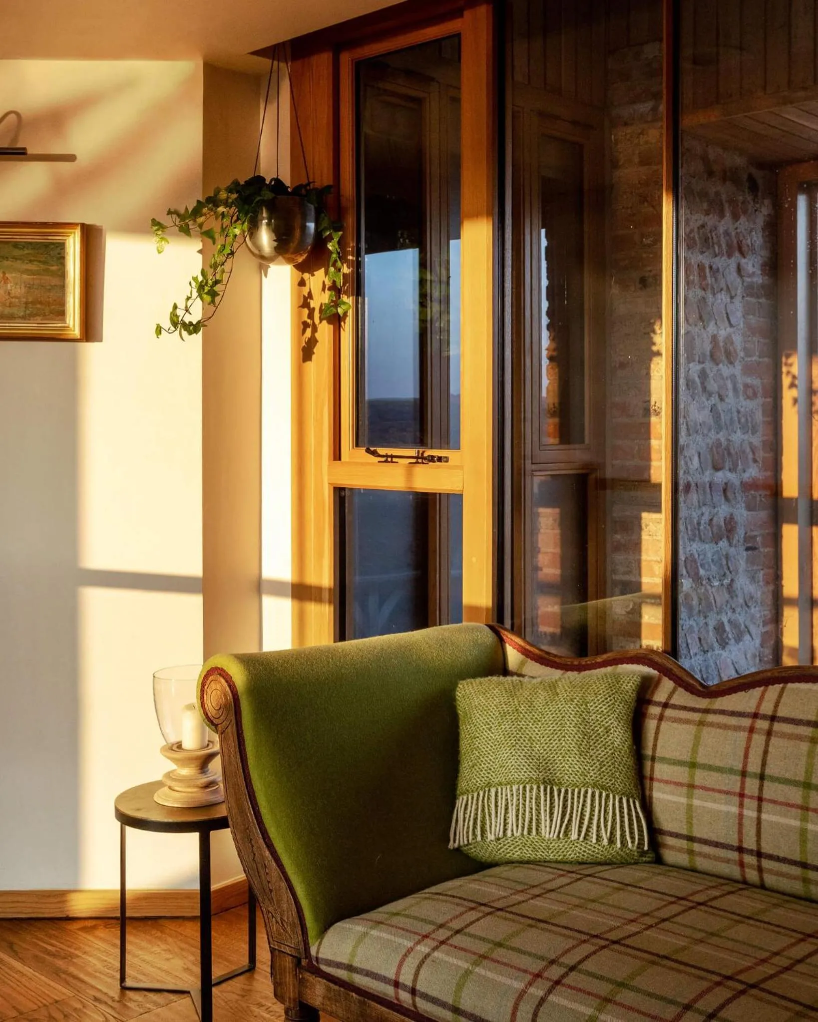 Seating area in Flint Barns, Rathfinny Wine Estate