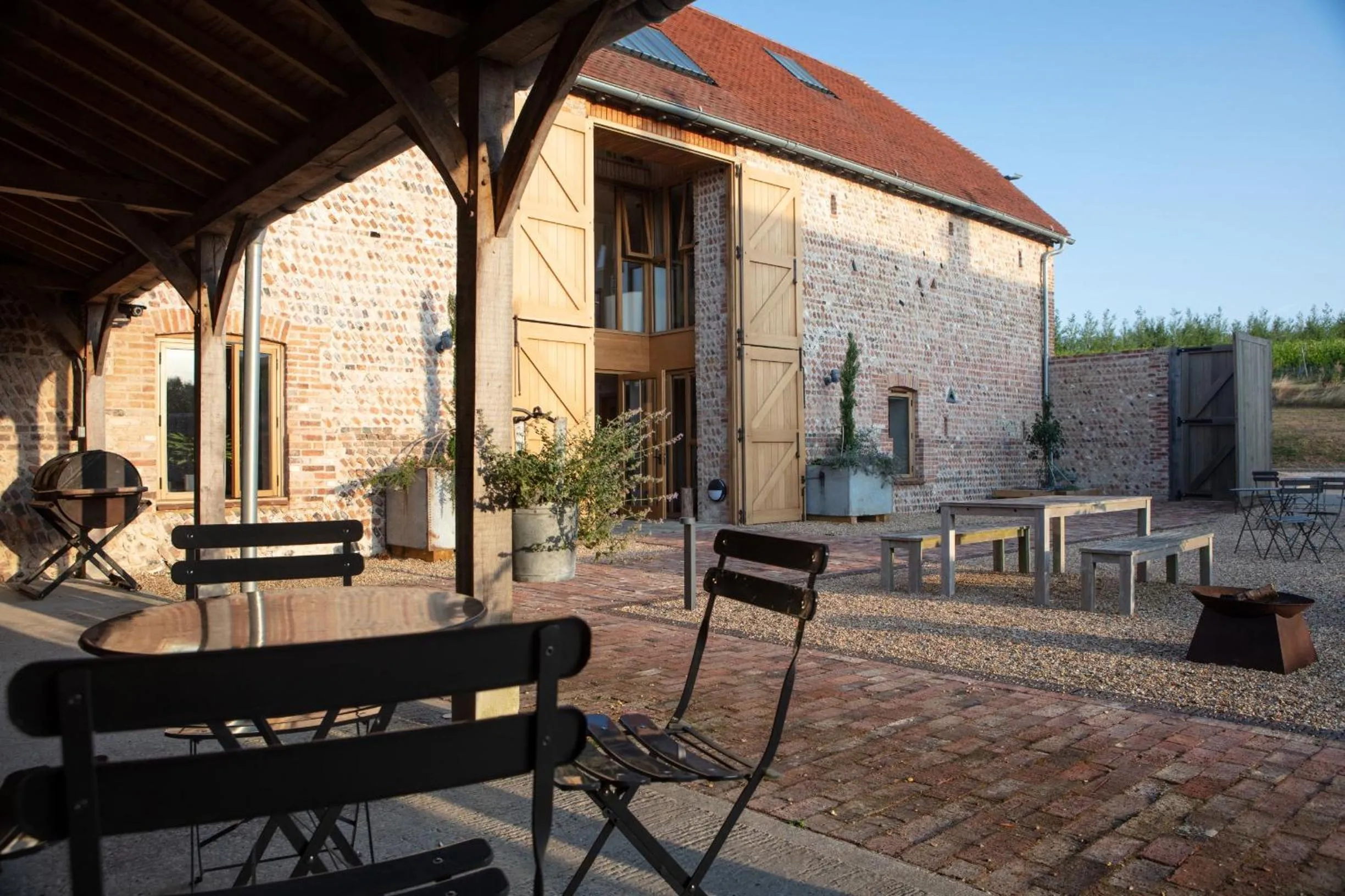 Garden in Flint Barns, Rathfinny Wine Estate