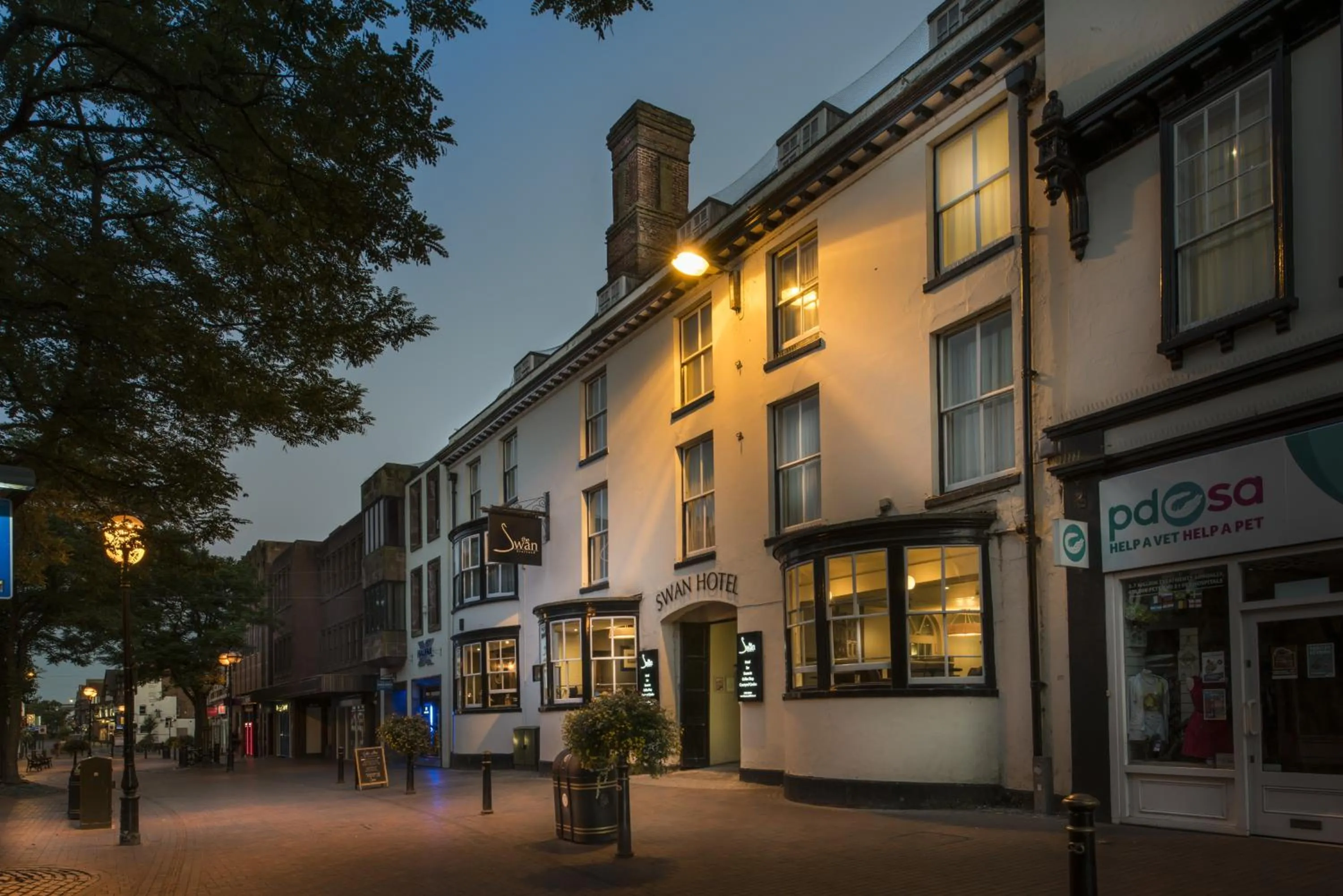 Facade/entrance in The Swan Hotel, Stafford, Staffordshire - The Coaching Inn Group