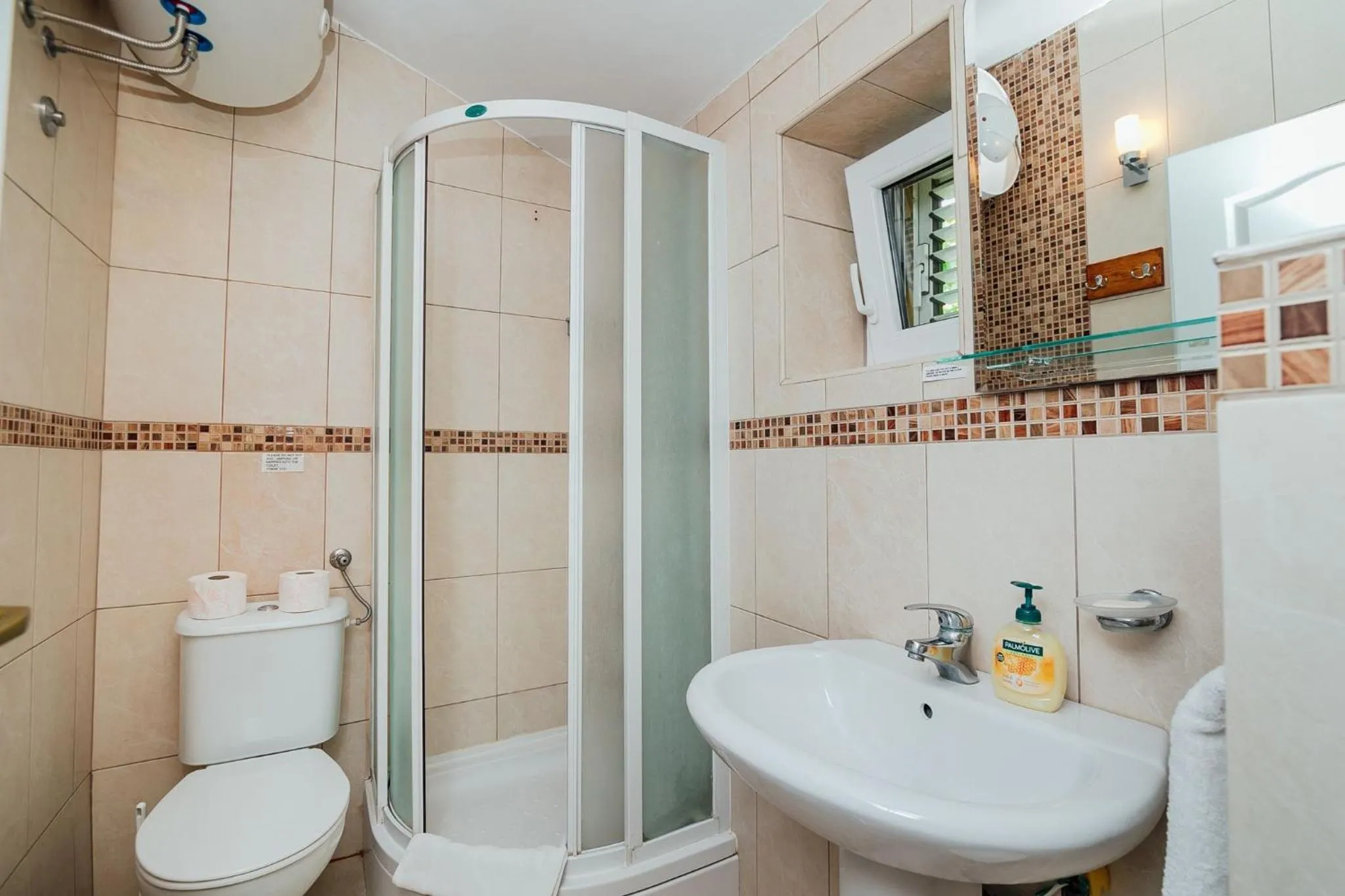 Shower in Spacious Family 4BR Seaside House, Fantastic Sea Views, 20 Meters to Beach